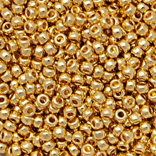 miyuki rocailles 8/0 - 24 karat gold plated (191) | 5gr