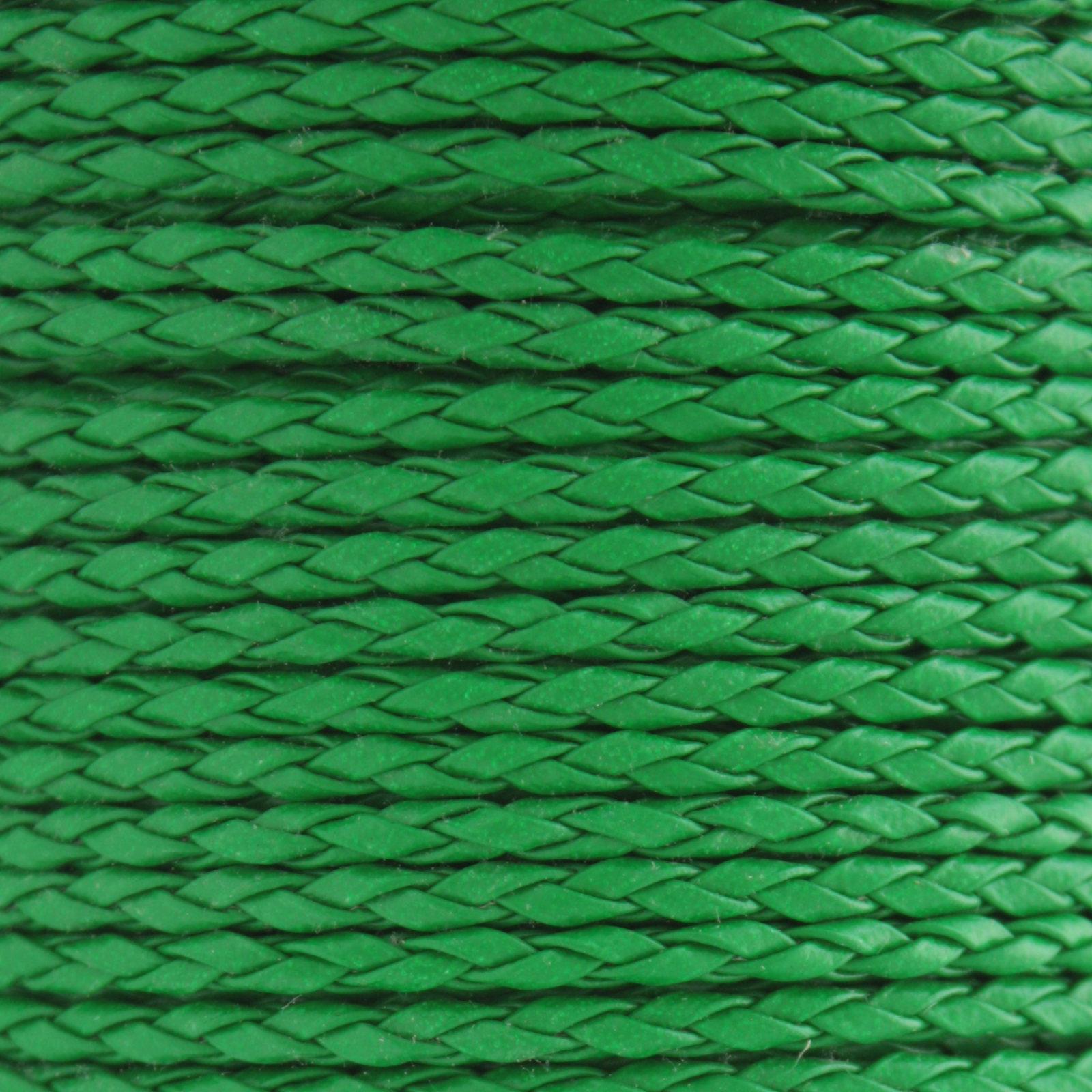 green braided synthetic leather cord - diameter 3mm | 1mt