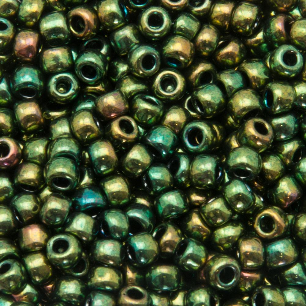rocaille toho seed beads 6/0 - higher metallic iris green (507) | 10gr
