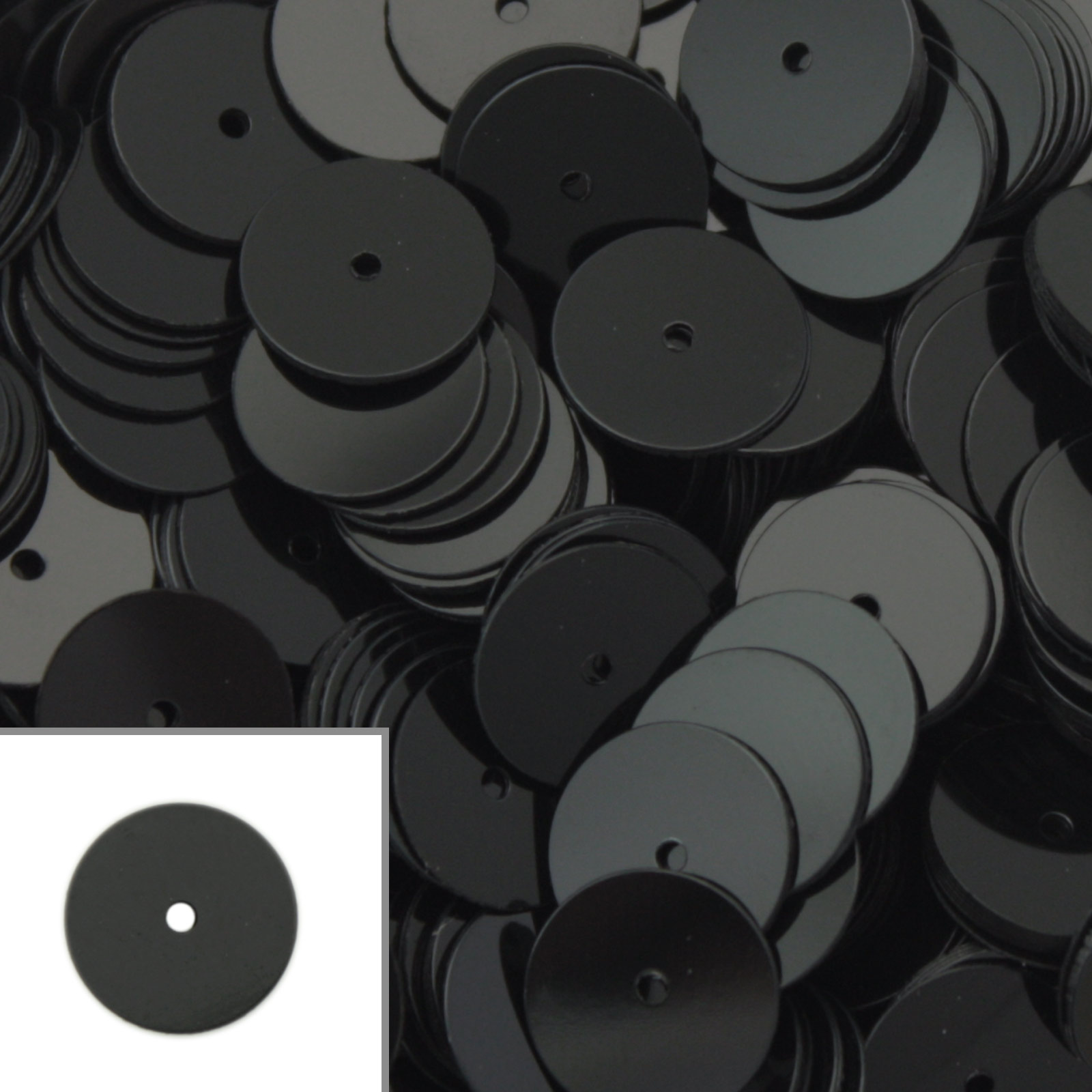pailletten glatt black 8mm | 10gr