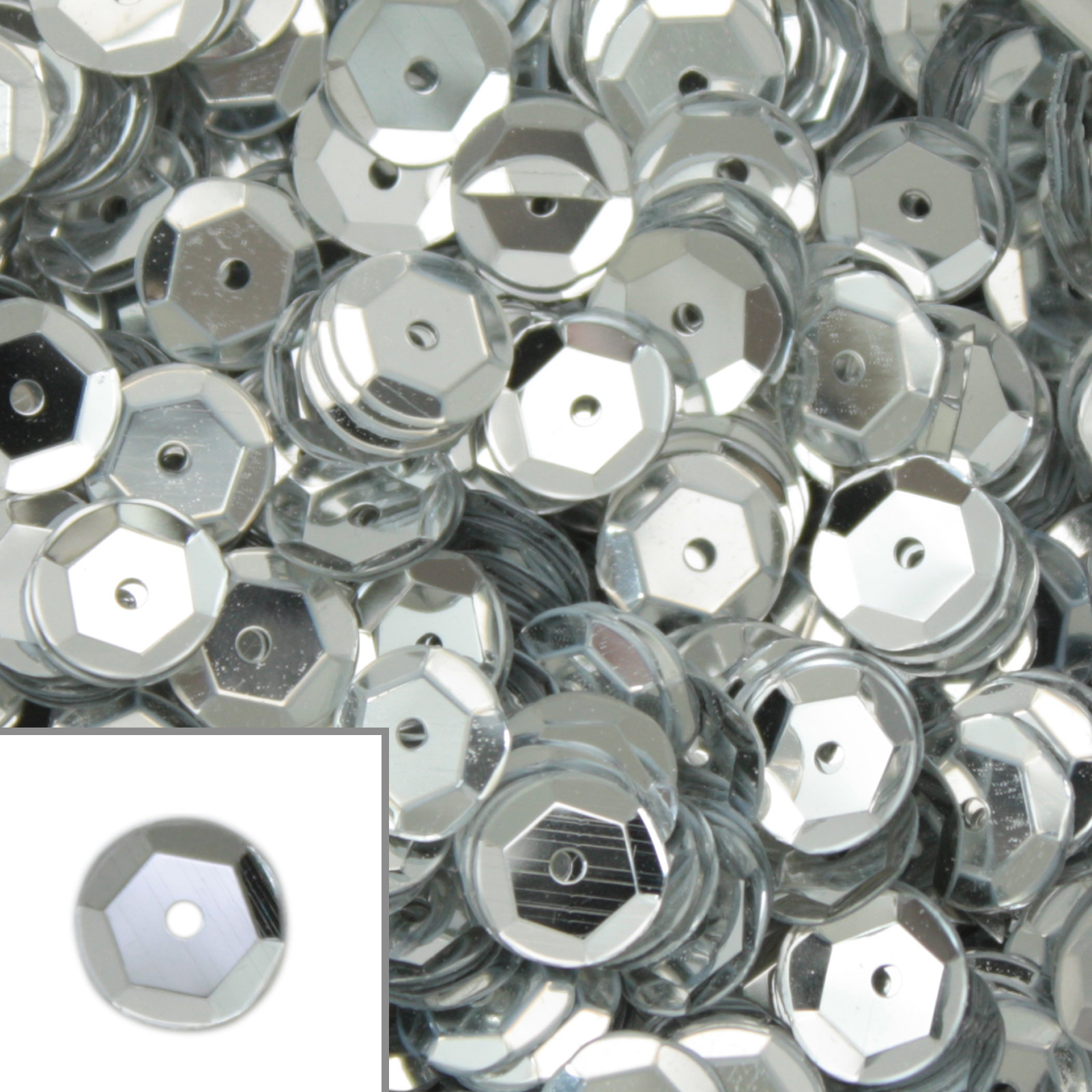 cuvettes sequins metallic silver 6mm | 10gr