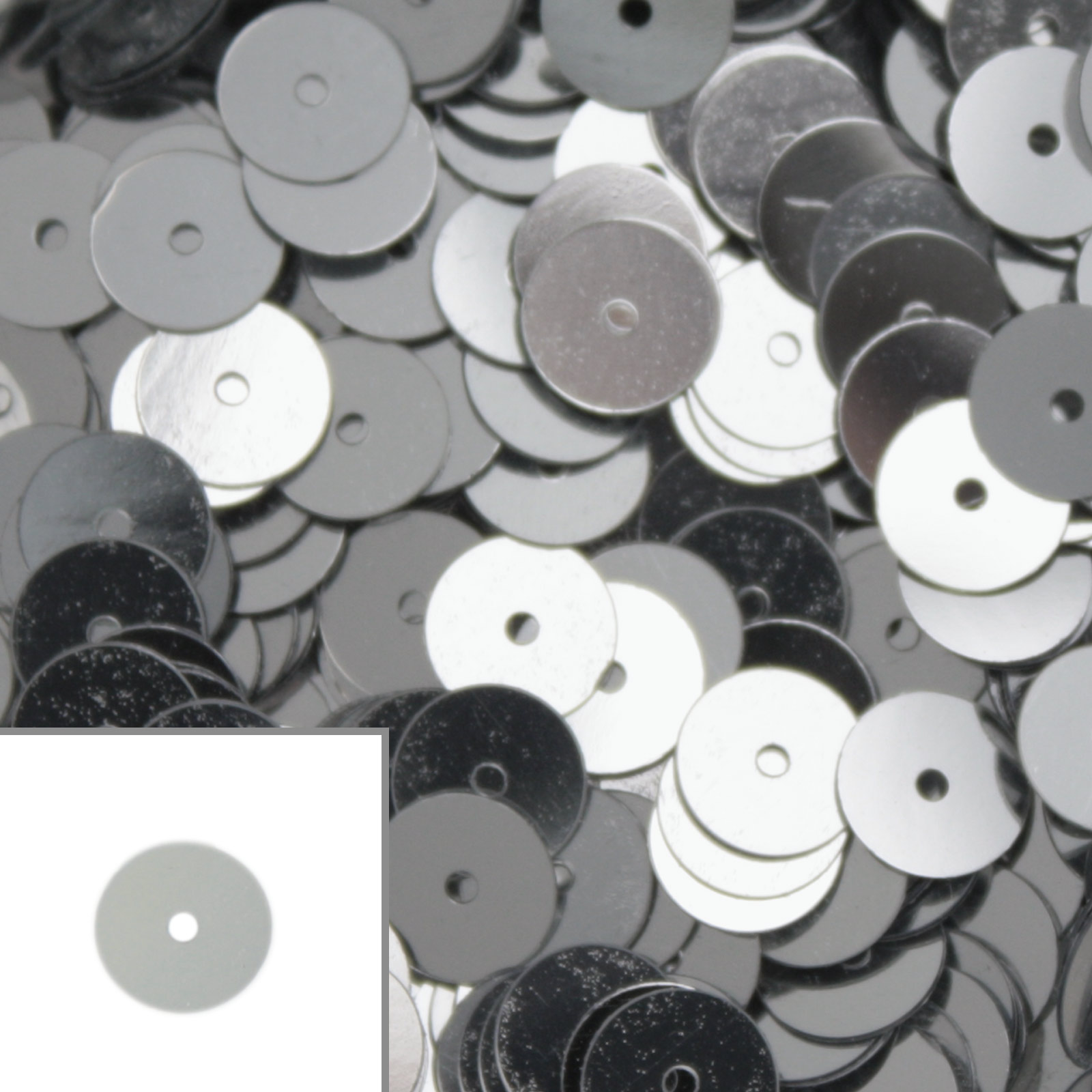 smooth sequins metallic silver 6mm | 10gr