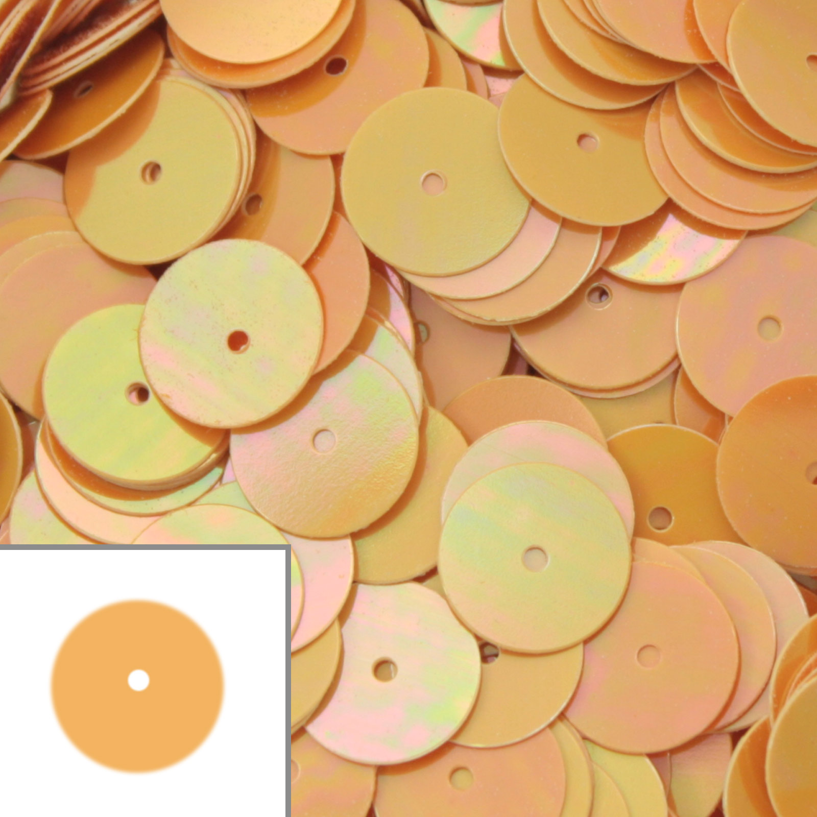 smooth sequins iris peach 8mm | 10gr