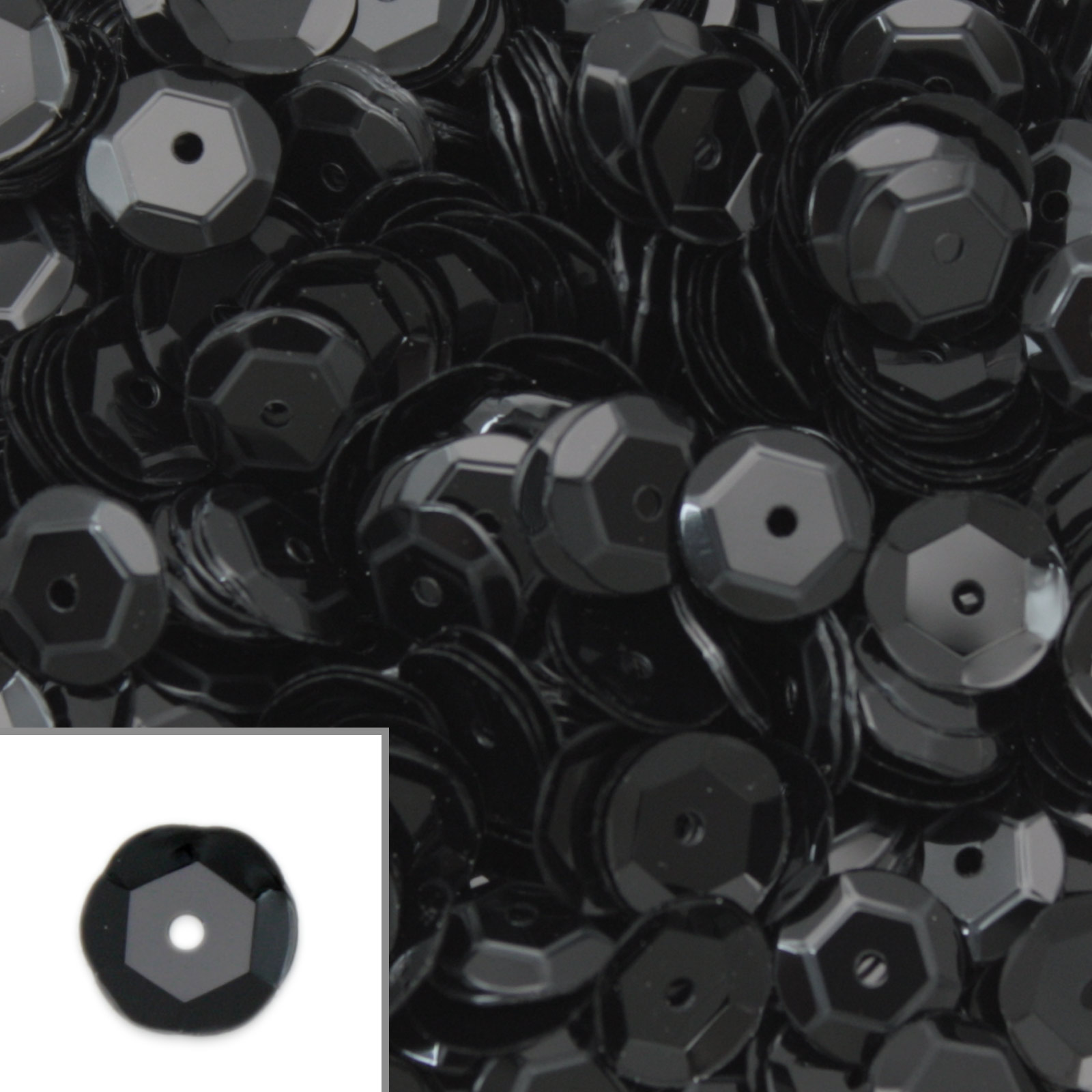 cuvettes sequins black 6mm | 10gr