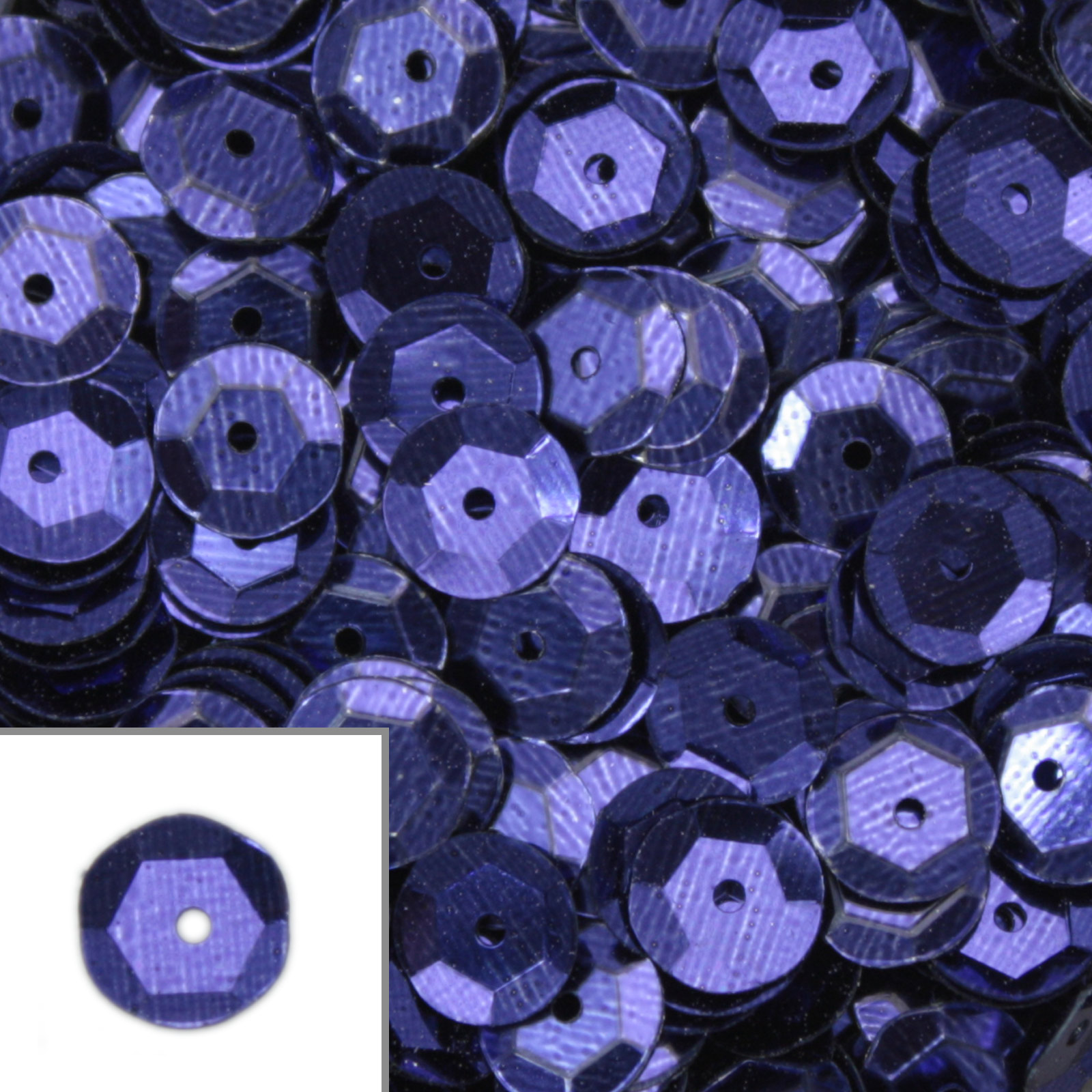 cuvettes sequins metallic indigo 6mm | 10gr