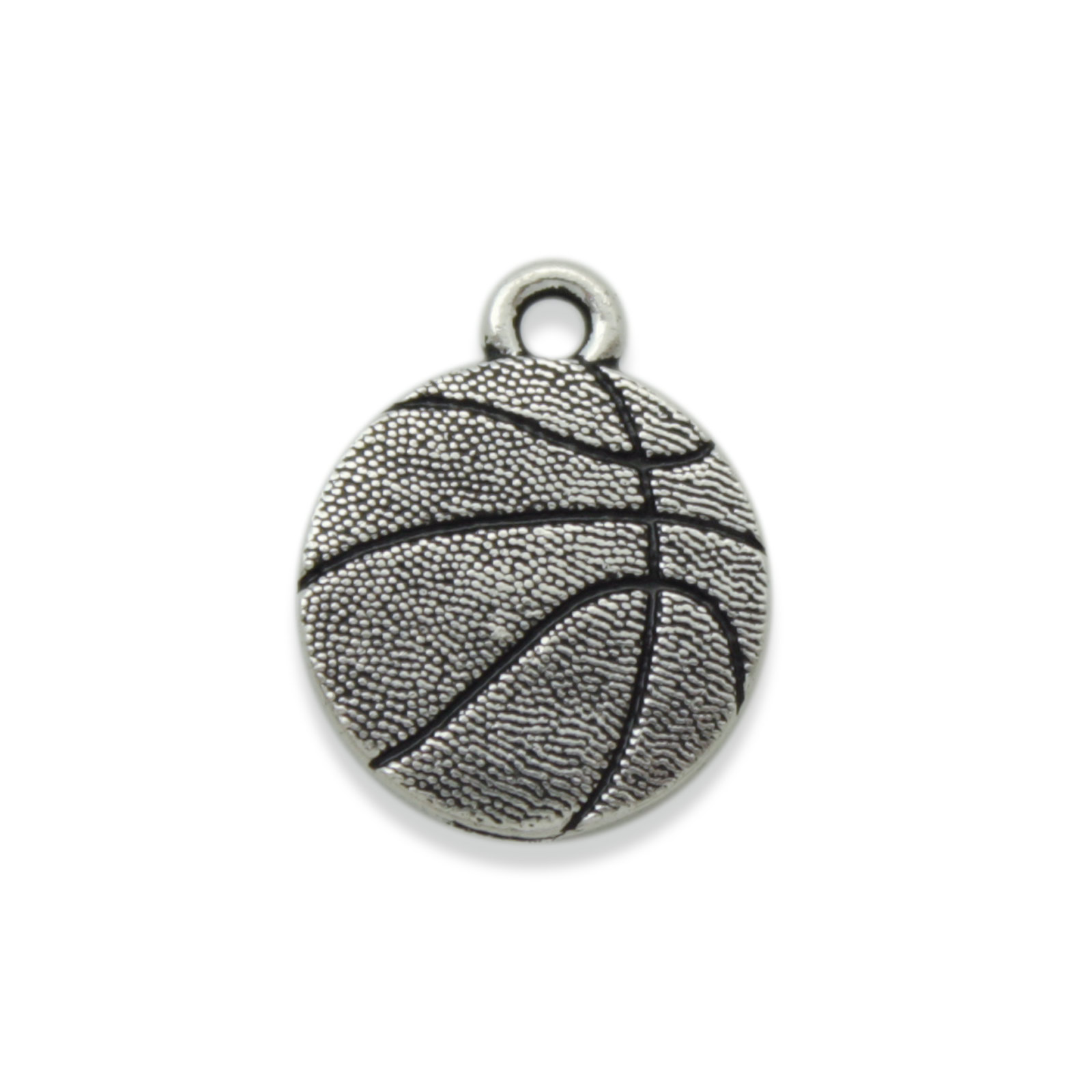 anhänger ball basket antik versilbert 16mm | 1st