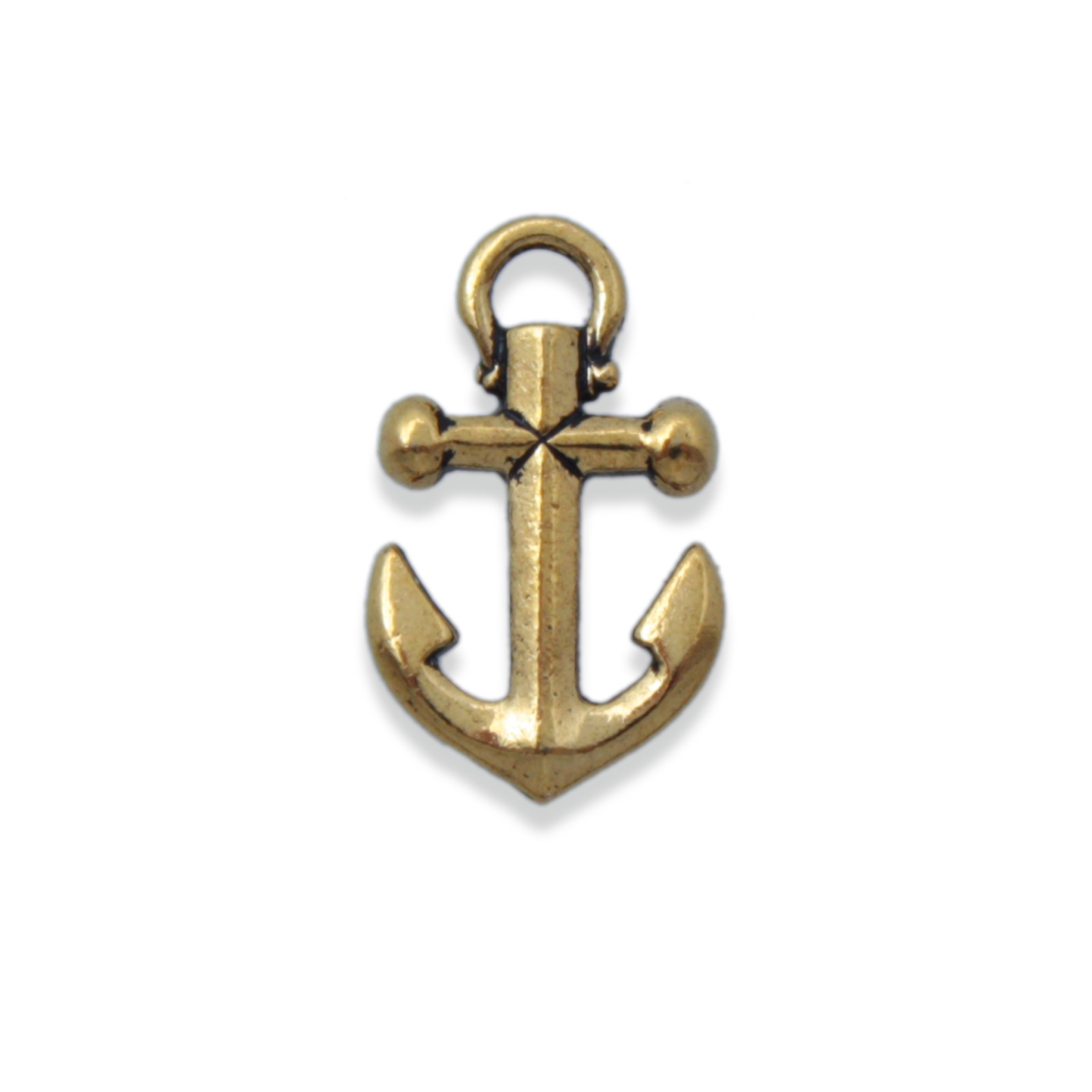 antique gold plated anchor charm 20mm | 1pc