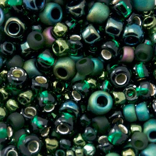 rocailles toho beads mix - bonsai-green/black (3208) | 10gr