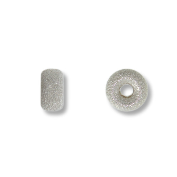 trennperle rondelle sandmetall 925 sterlingsilber 6,3x3,1mm | 2st