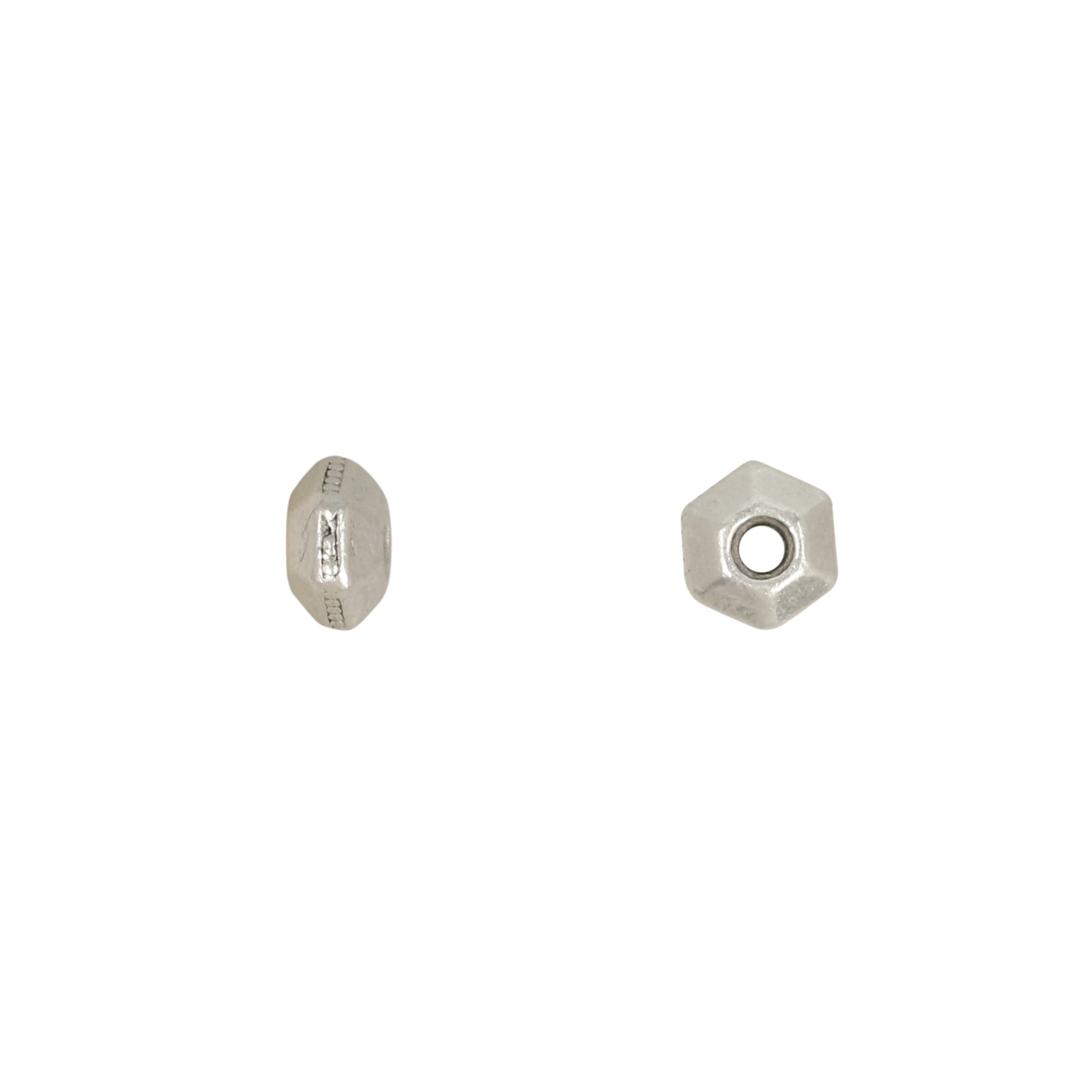 trennperle hexagonal antik versilbert 5mm | 10st