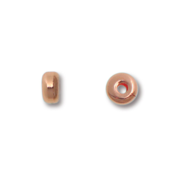 copper plated roundelle spacer bead 4,5x2,5mm | 48pc