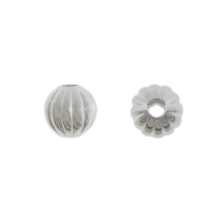 silver plated corrugated spacer bead 6mm | 24pc