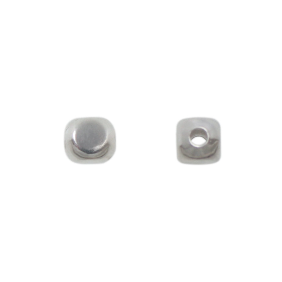 silver plated cube spacer bead 5mm | 48pc
