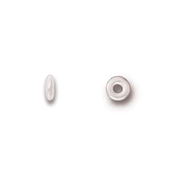 silver plated roundelle spacer bead 4,5mm | 15pc