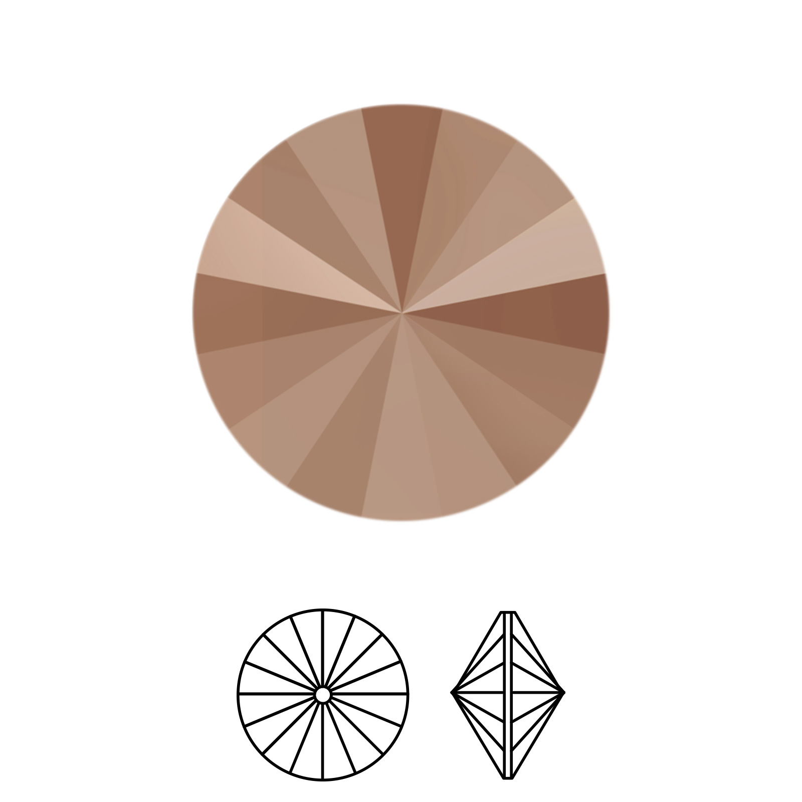 rivoli (1122) crystal rose gold 14mm | 2st