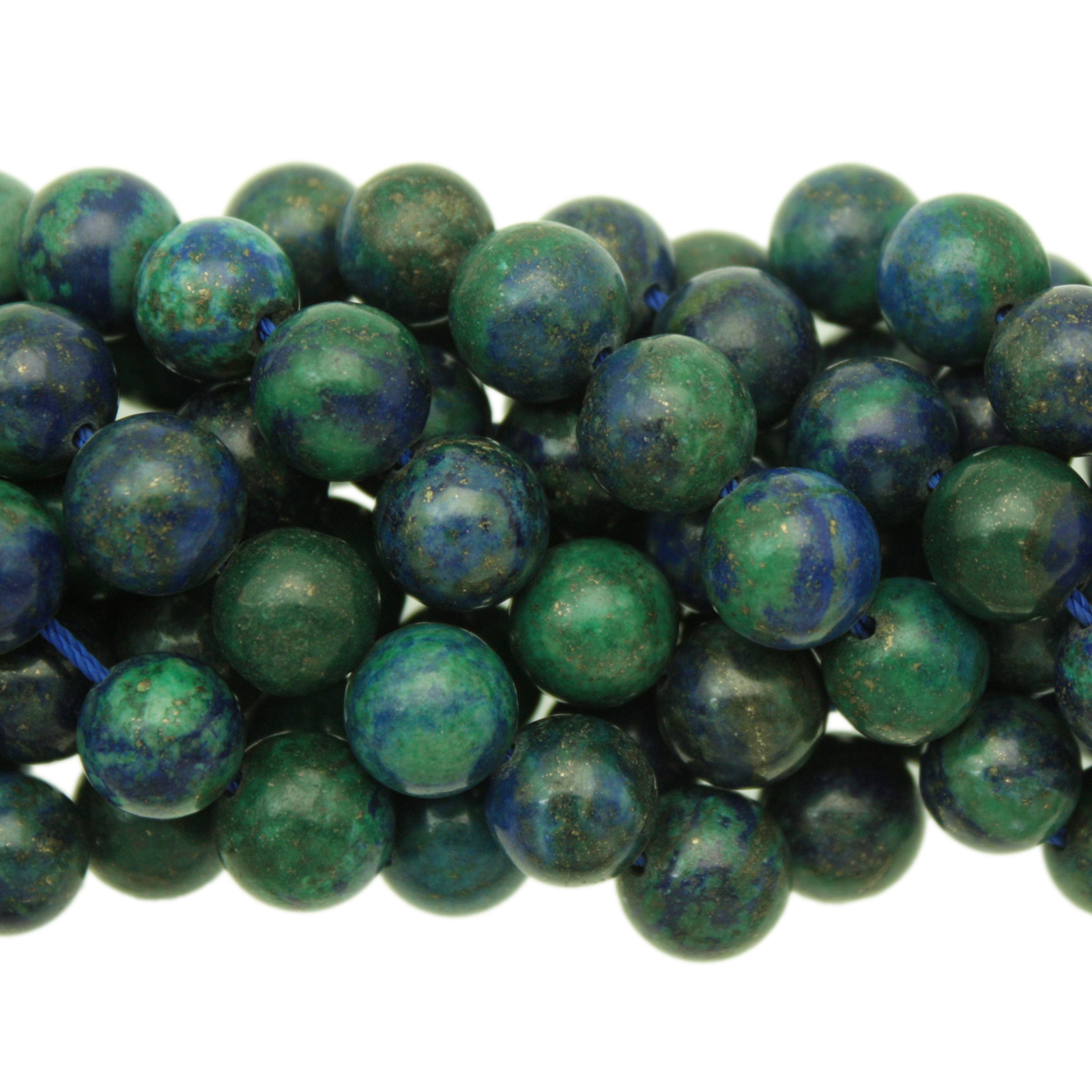 lapis chrysokoll (dyed) glatt runde 10mm | strang 38/40cm
