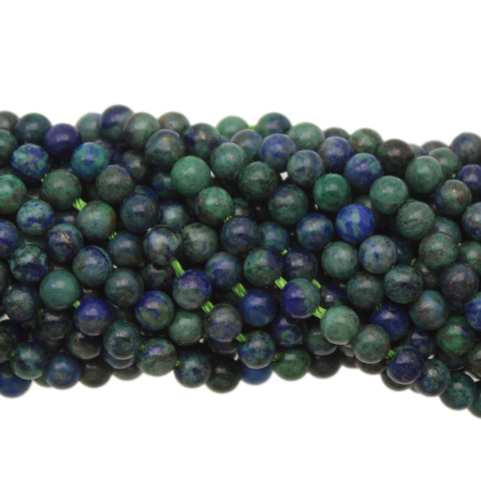 lapis chrysocolla (dyed) smooth round 4mm | 15/16-inch strand