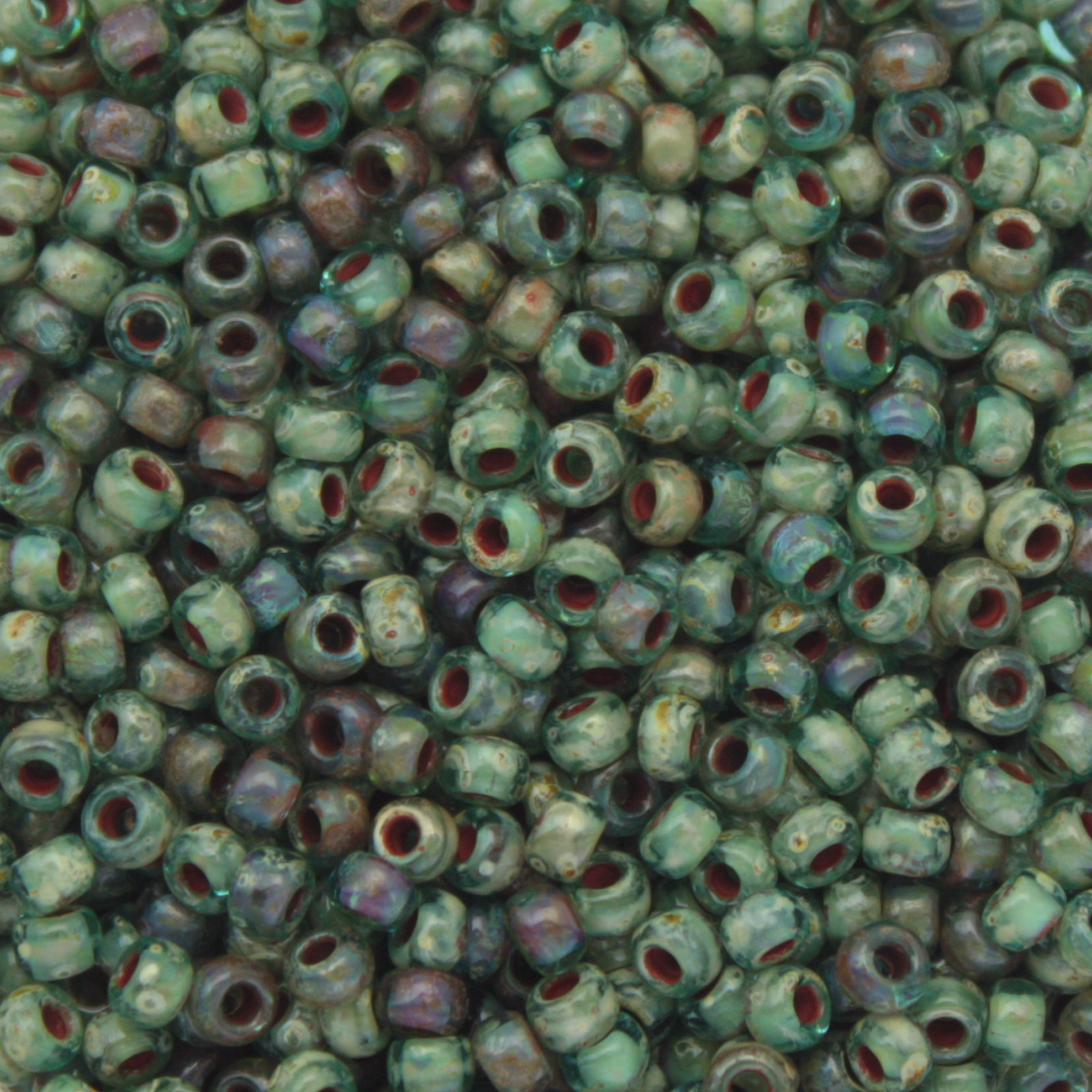 miyuki rocailles 8/0 - picasso transparent olivine (4506) | 10gr