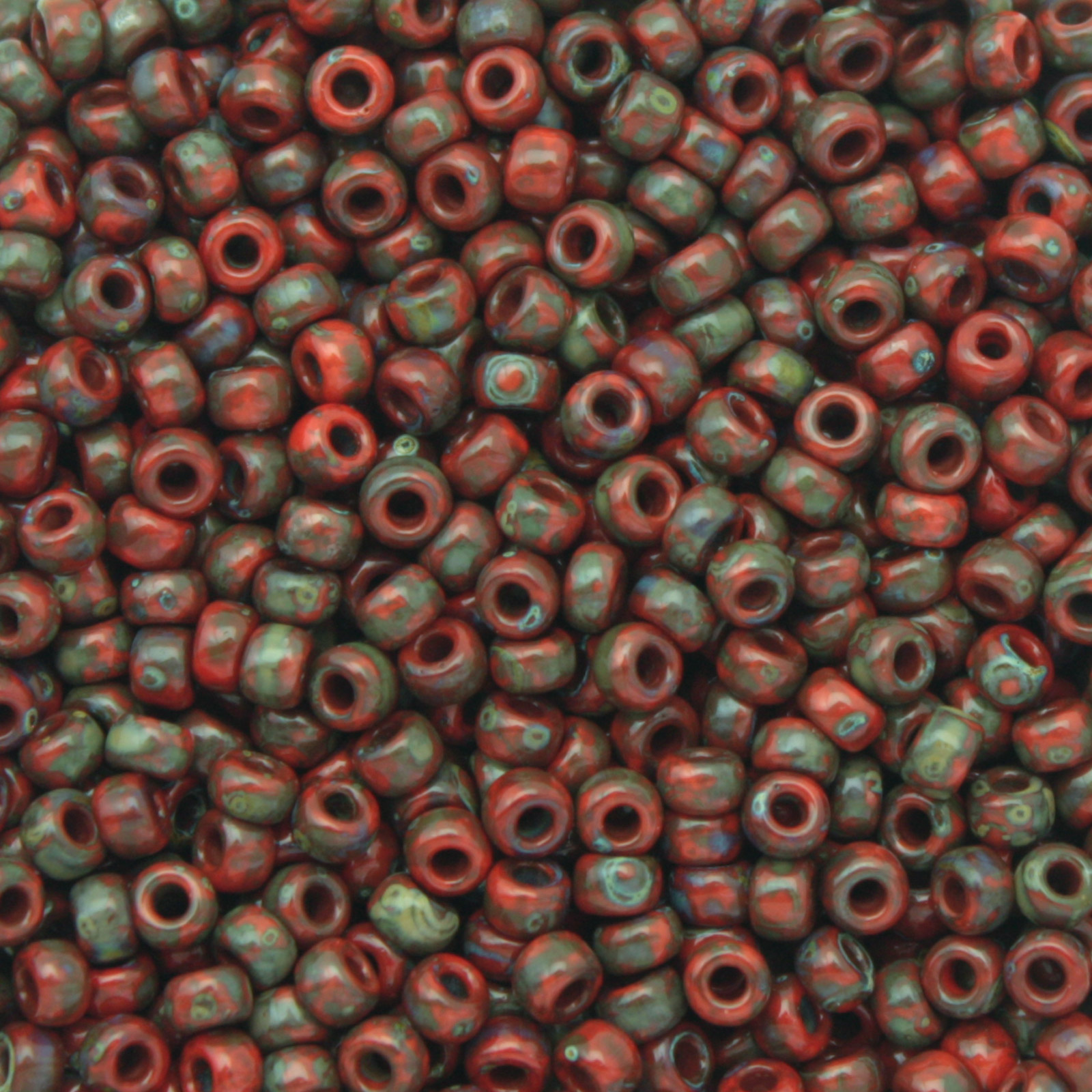 miyuki rocailles 8/0 - opaque red garnet picasso (4513) | 10gr