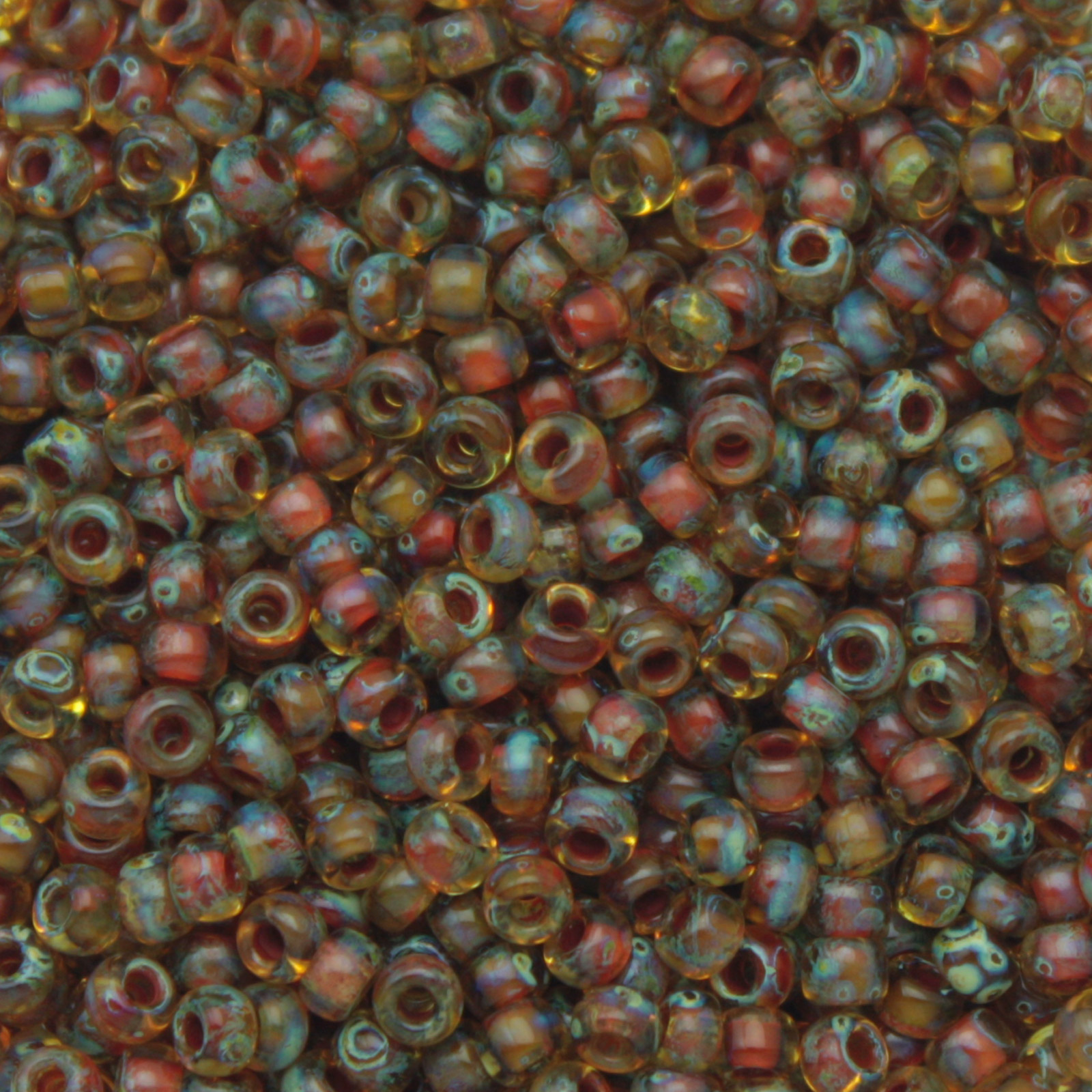 miyuki rocailles 8/0 - picasso transparent saffron (4501) | 10gr