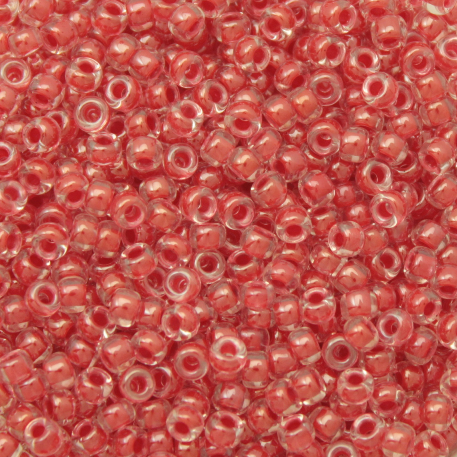 miyuki rocailles 8/0 - color-lined dark coral/crystal (226) | 10gr