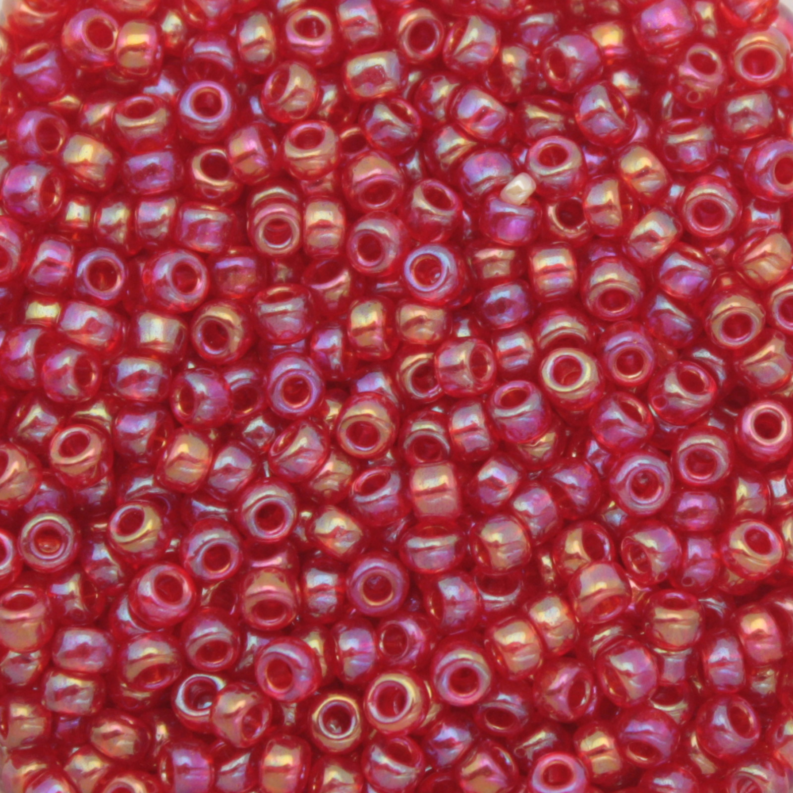 miyuki rocailles 8/0 - transparent red ab (254) | 10gr