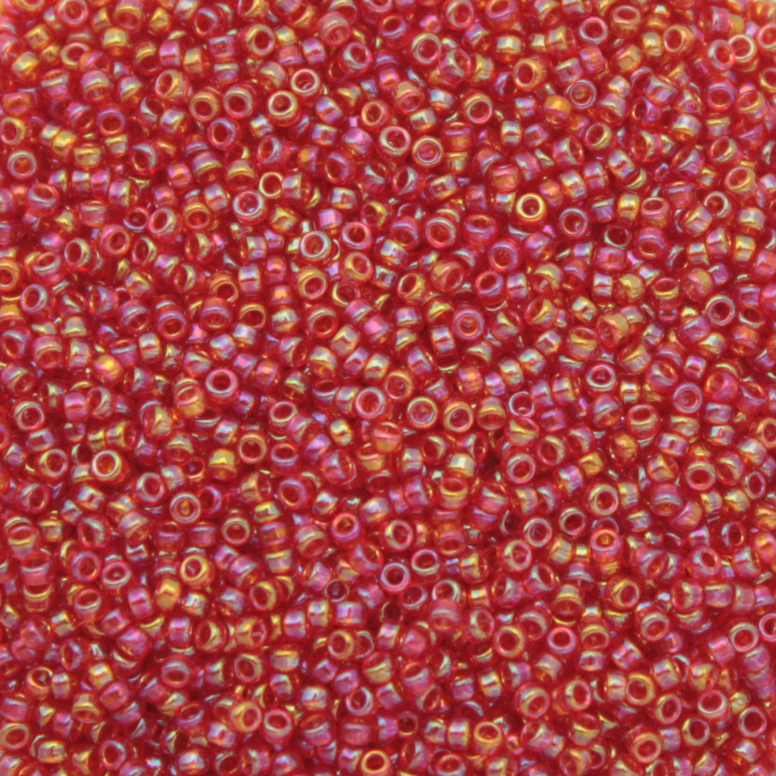 miyuki rocailles 15/0 - transparent red ab (254) | 10gr