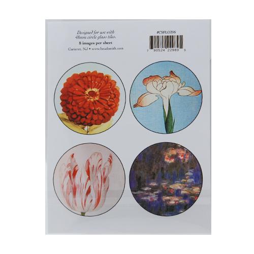 collage sheet - fine art floral theme coin 48mm | 1pc