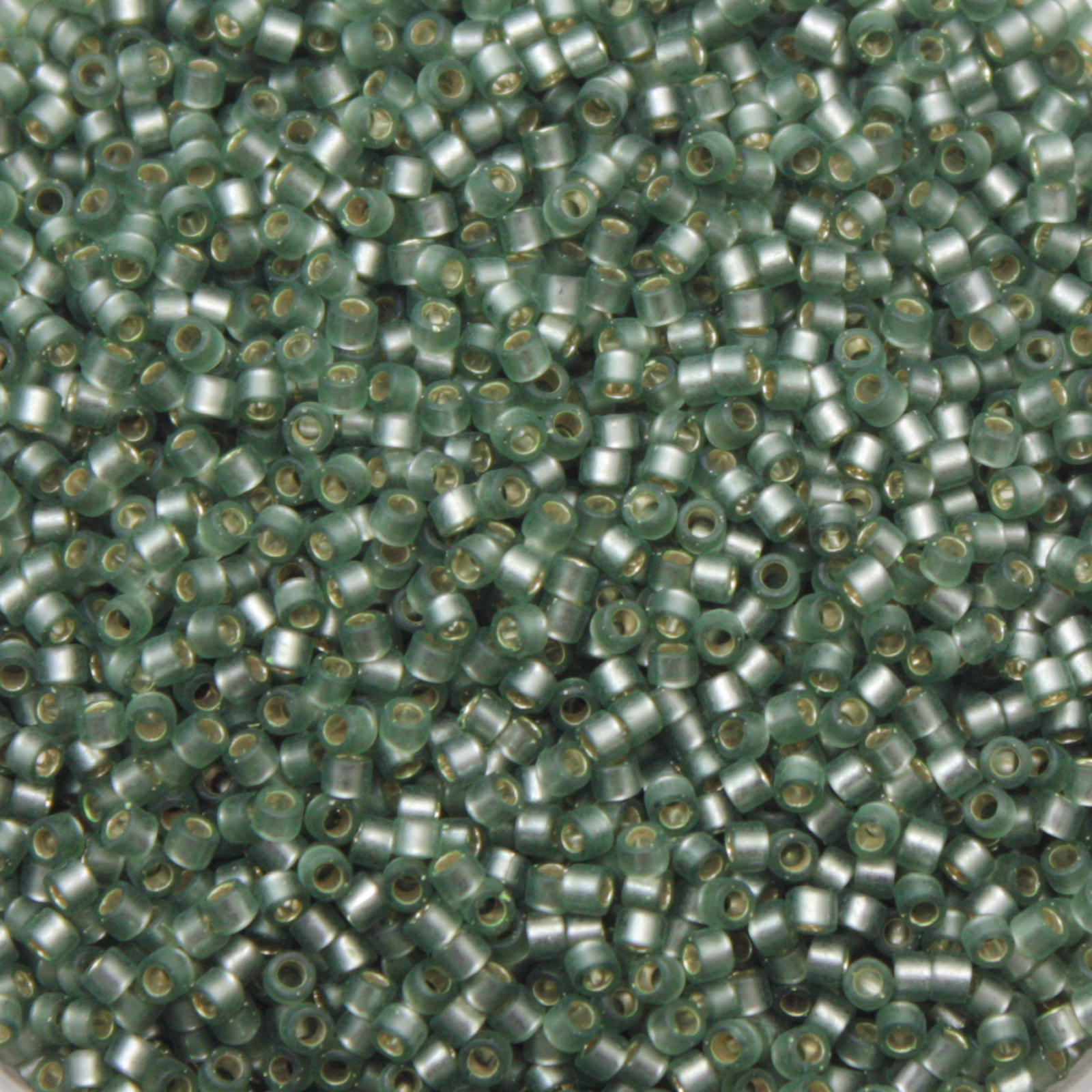 miyuki delica 11/0 - dyed silver-lined semi matte light grey/green | 8gr