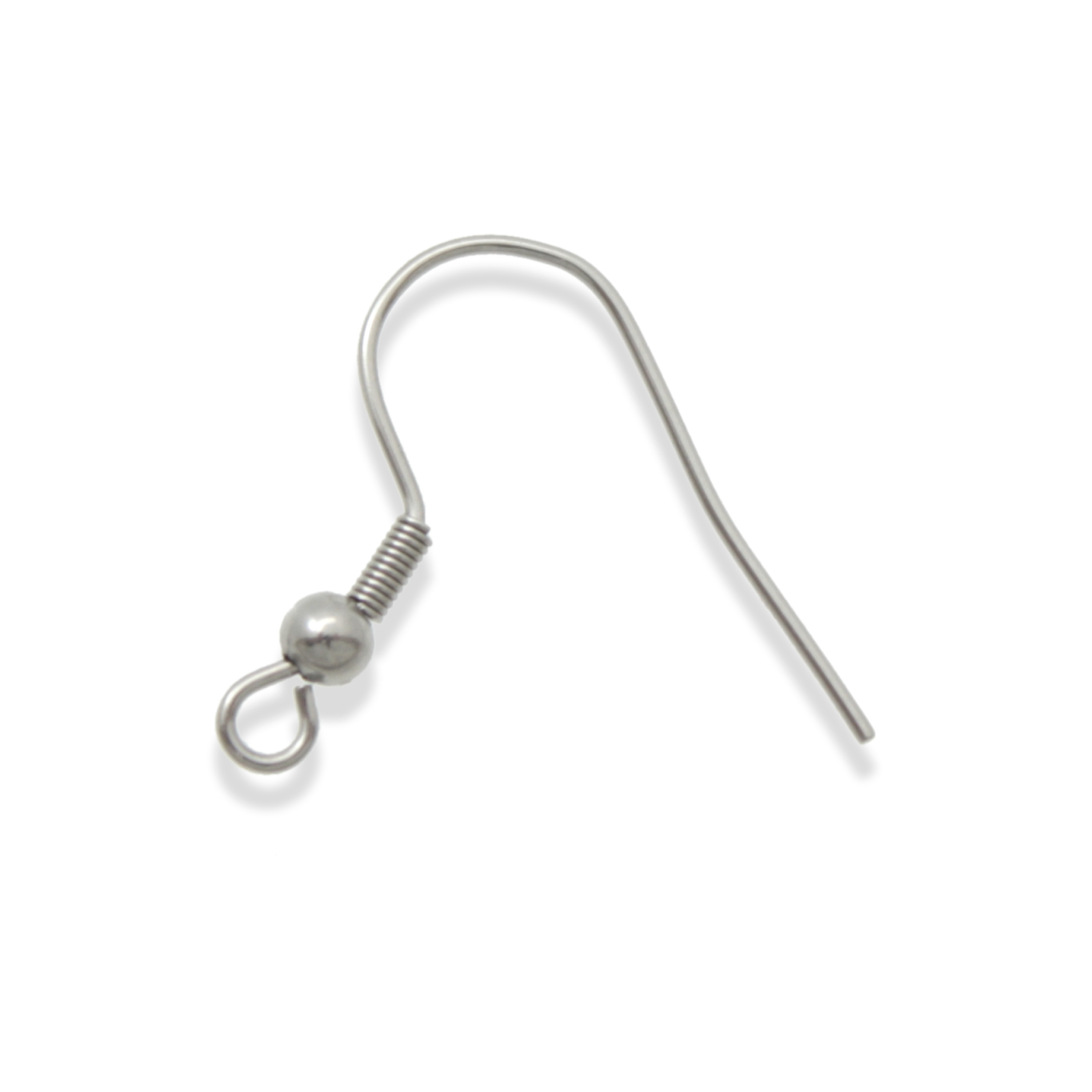 stainless steel flat french earwire with ball 20mm | 40pc