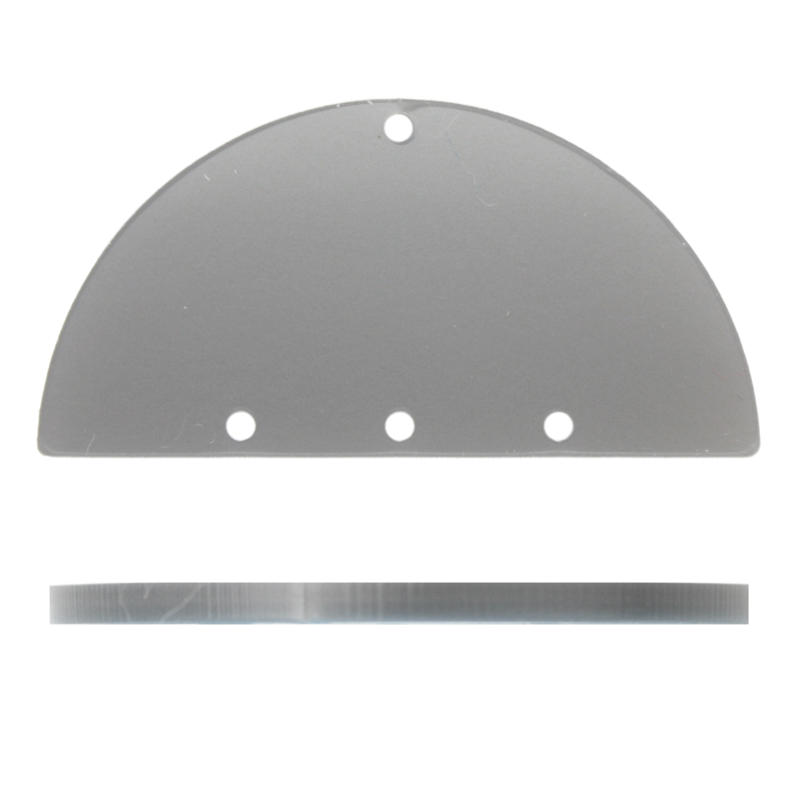 semikreis aus plexiglas silber 50x25mm - 4 löcher | 1st