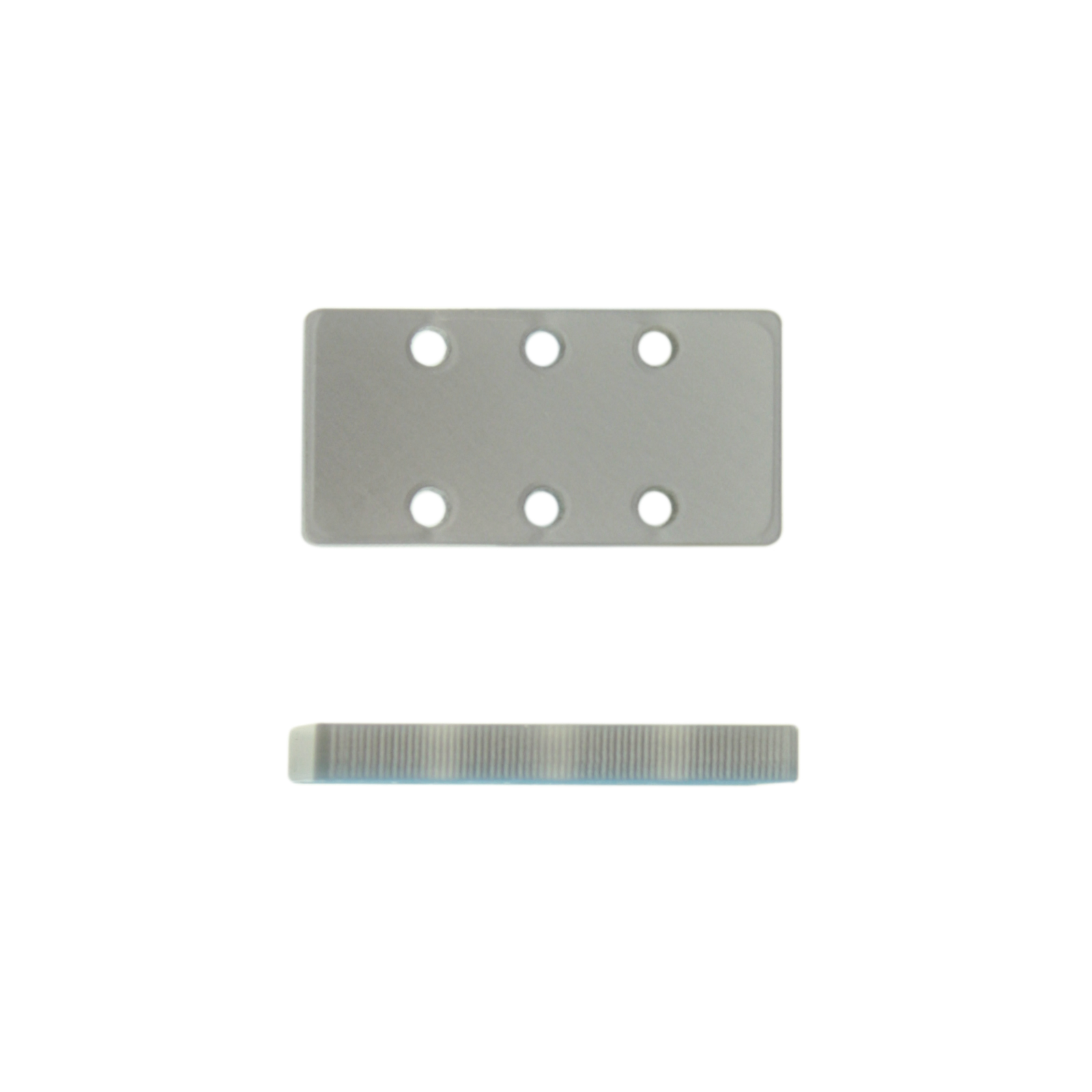 plexiglass silver rectangle with 6 hole - 25x13mm | 2pc