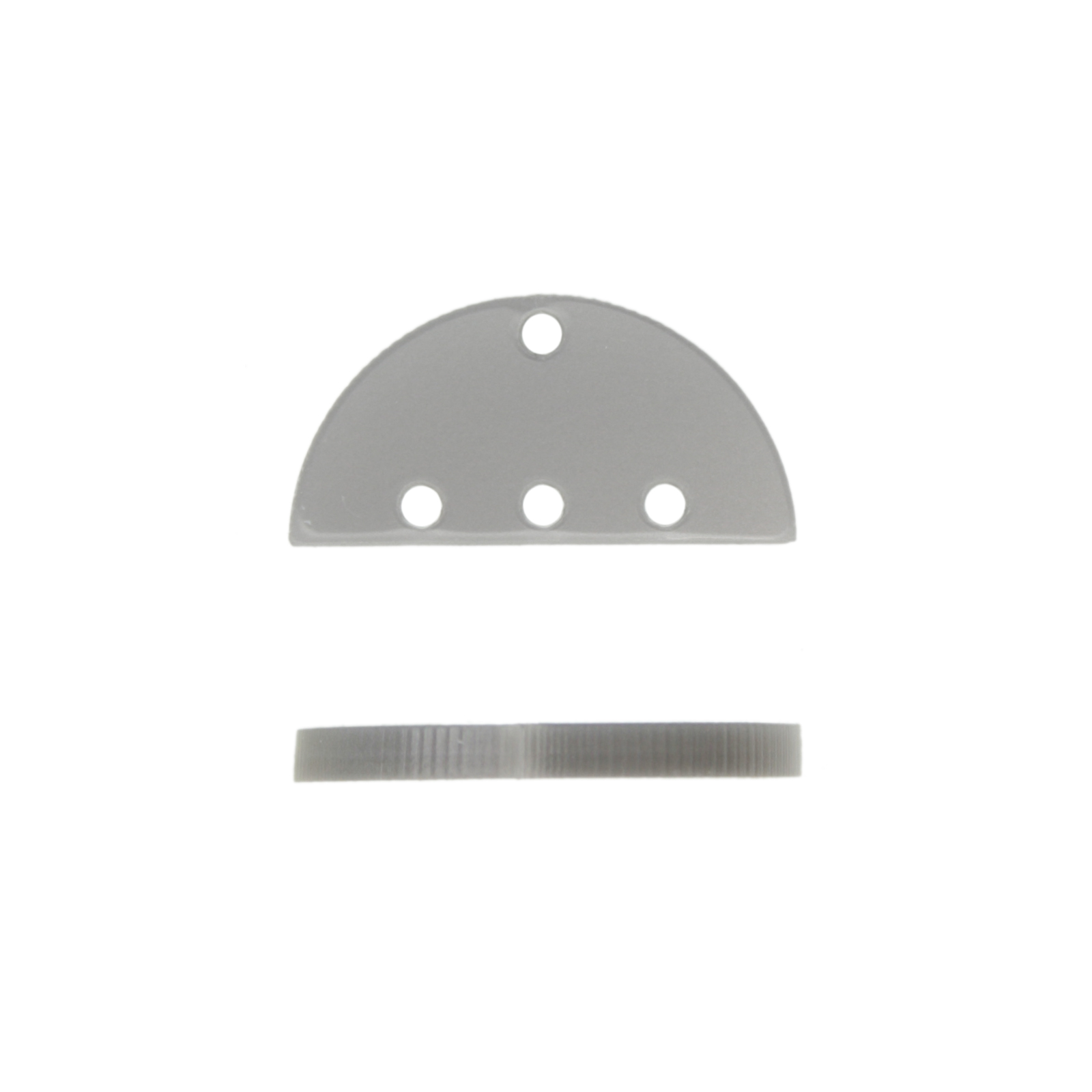 semikreis aus plexiglas silber 25x13mm - 4 löcher | 2st