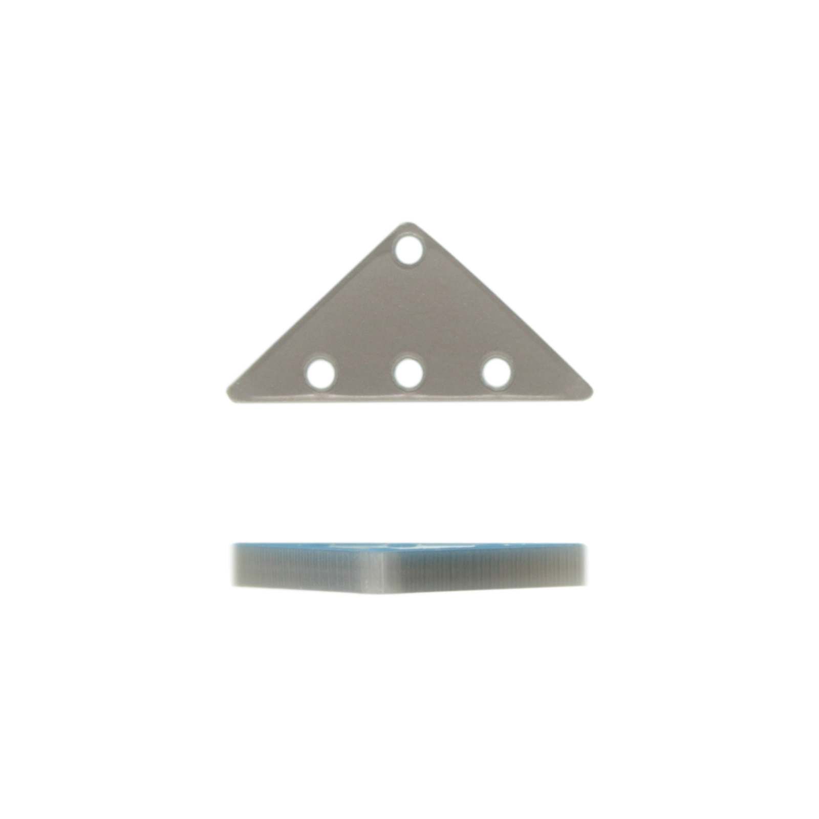 plexiglass silver triangle with 4 hole - 25x13mm | 2pc