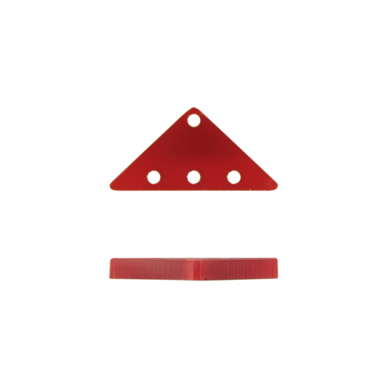 plexiglass red triangle with 4 hole - 25x13mm | 2pc