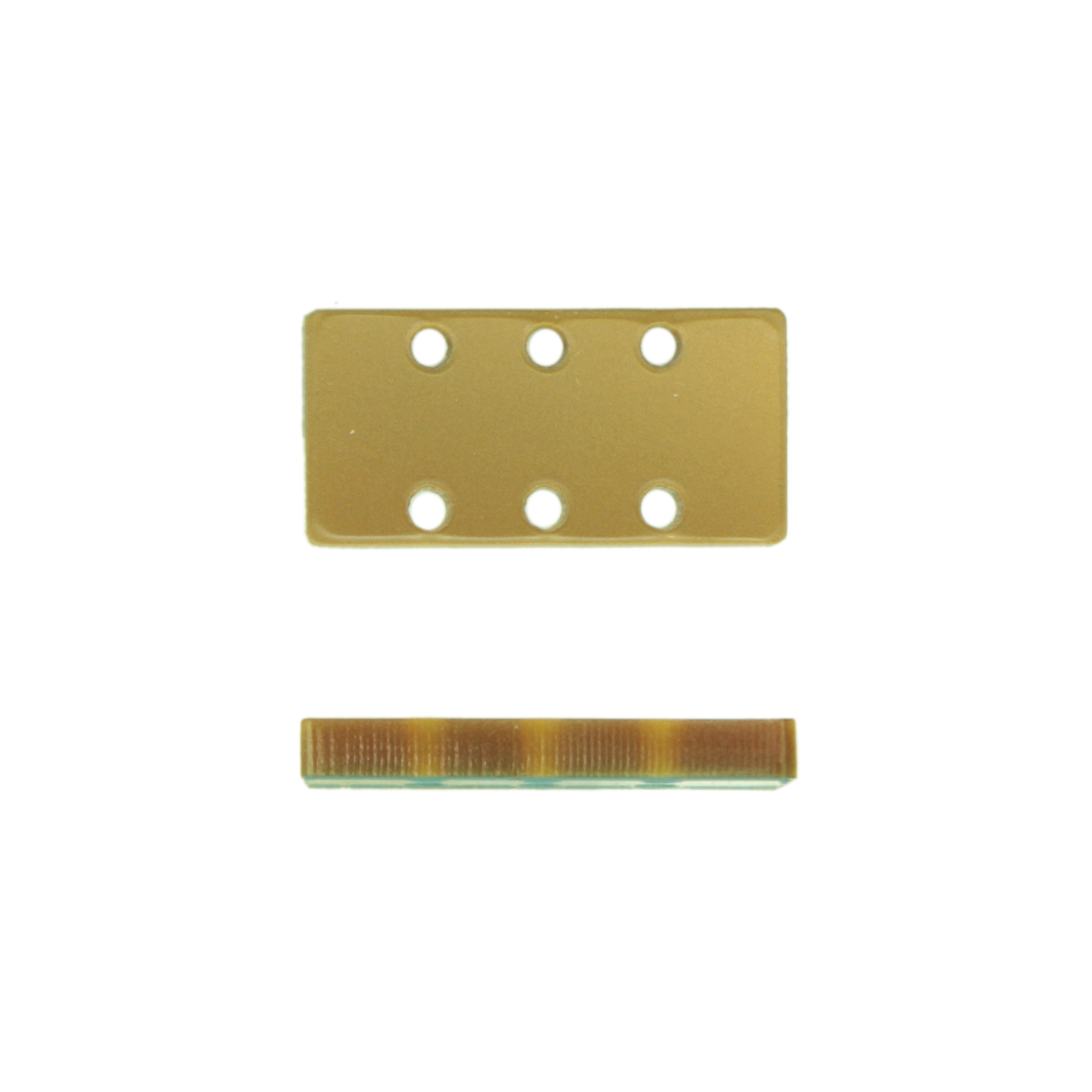 plexiglass gold rectangle with 6 hole - 25x13mm | 2pc