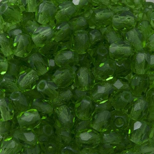 böhmische glasschliffperlen dark peridot 4mm | 50st