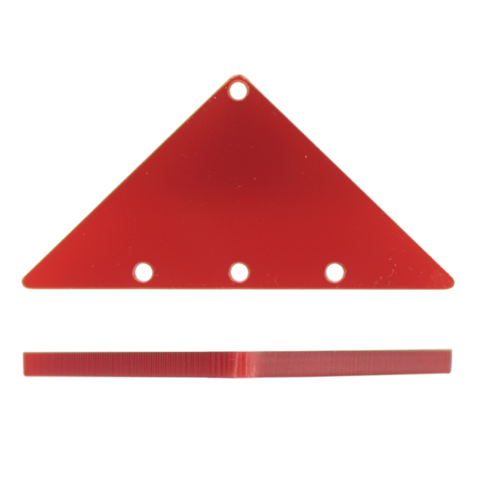 plexiglass red triangle with 4 hole - 50x25mm | 1pc