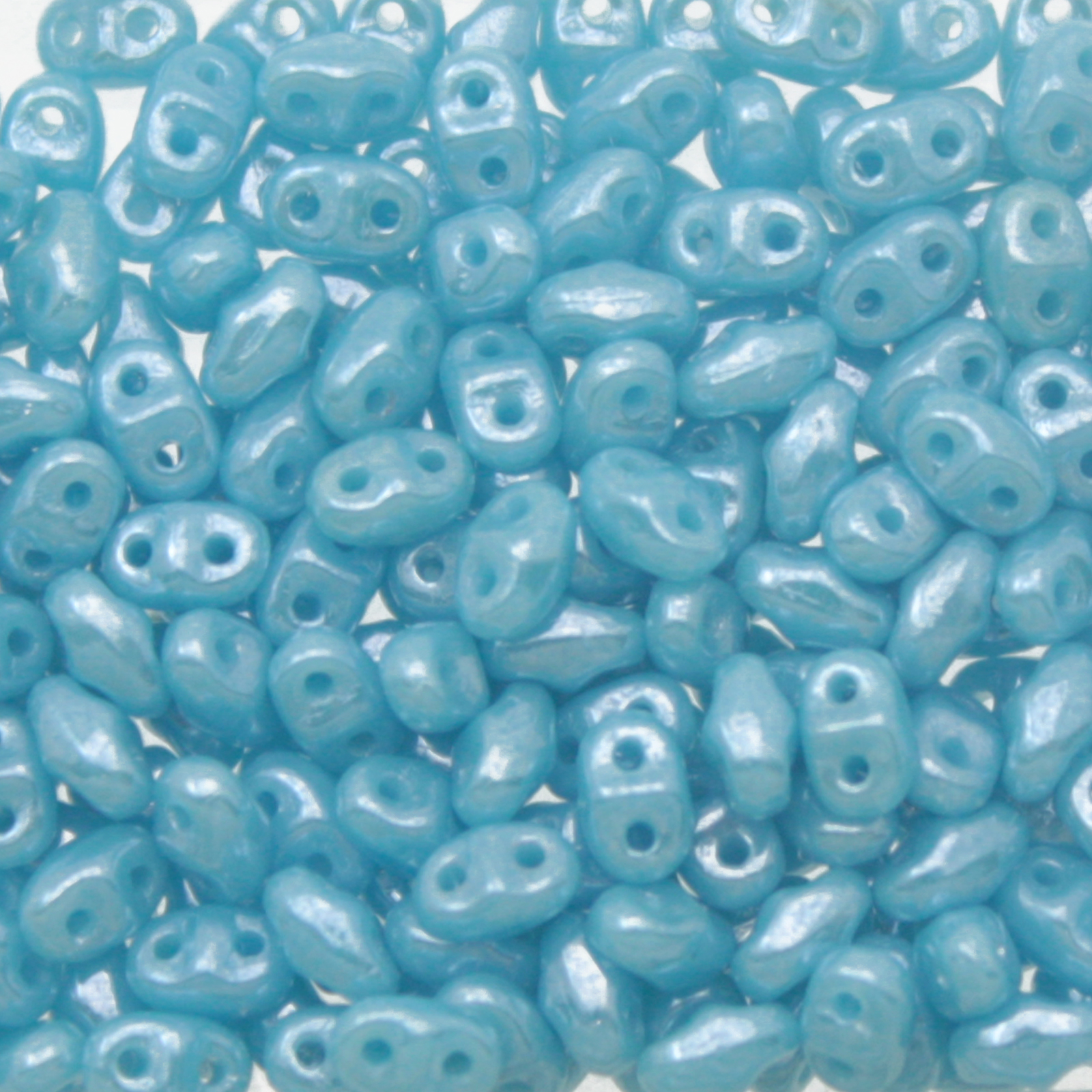 miniduo perlen 4x2mm opaque luster blue turquoise | 10gr