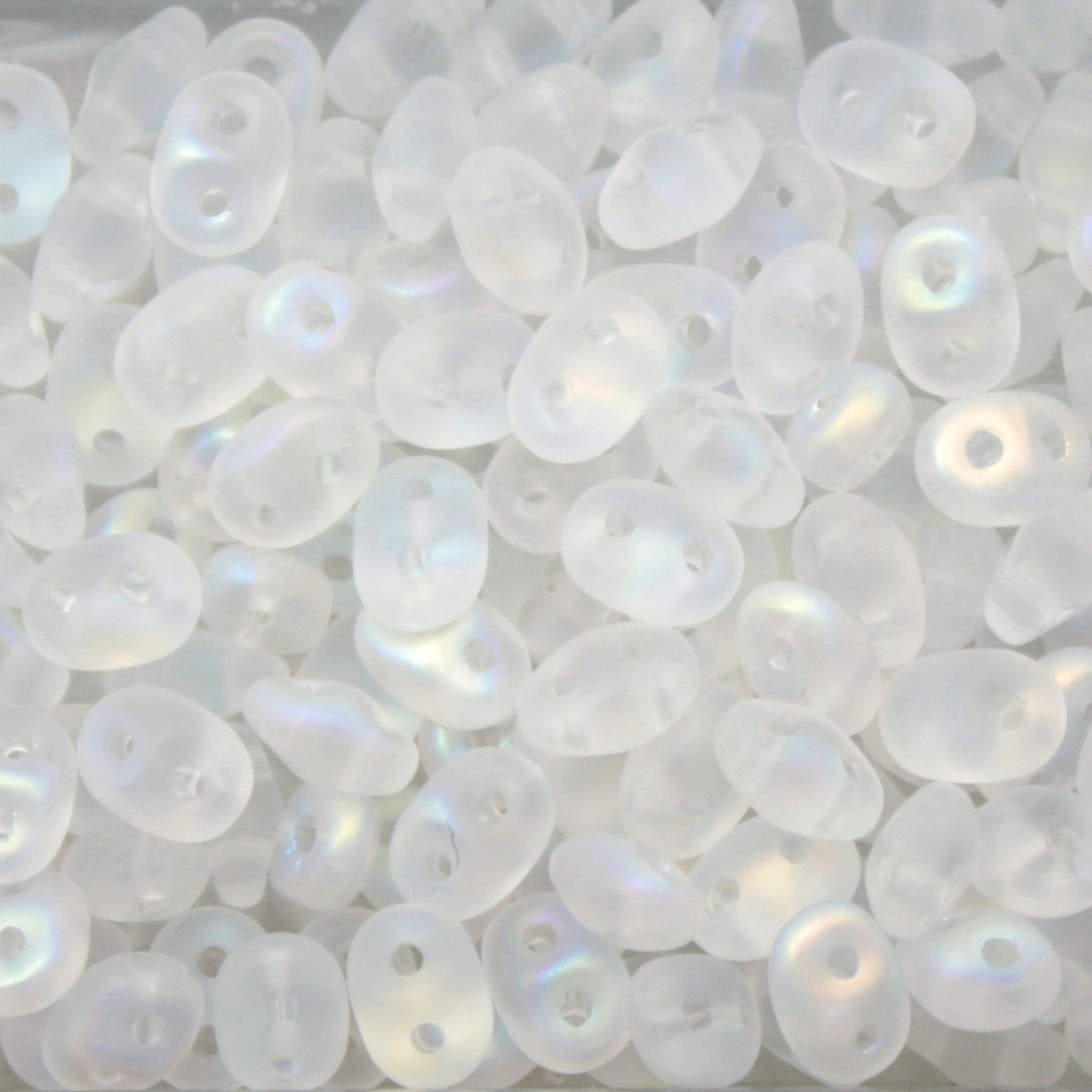 superduo seed beads 5x2,5mm - matte crystal ab | 10gr