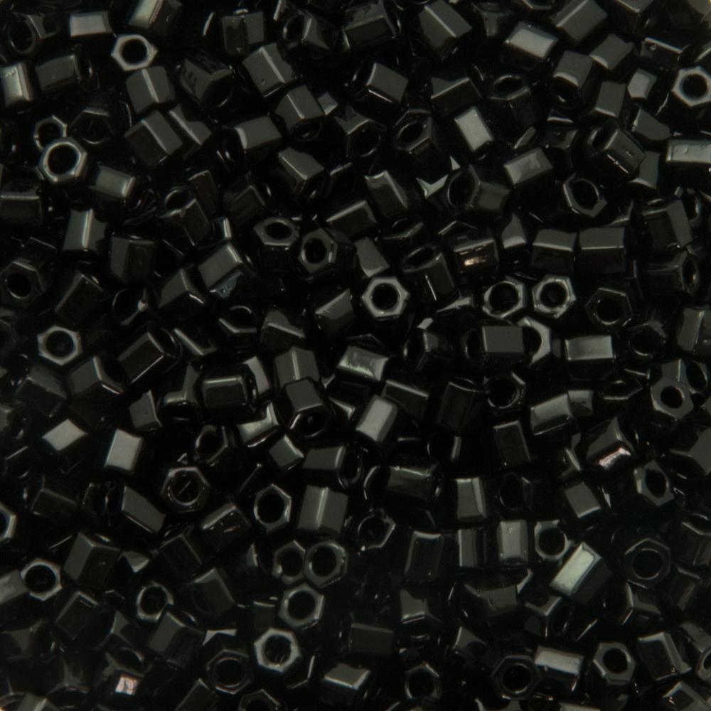 hexagon toho seed beads 8/0 opaque jet (49) | 10gr
