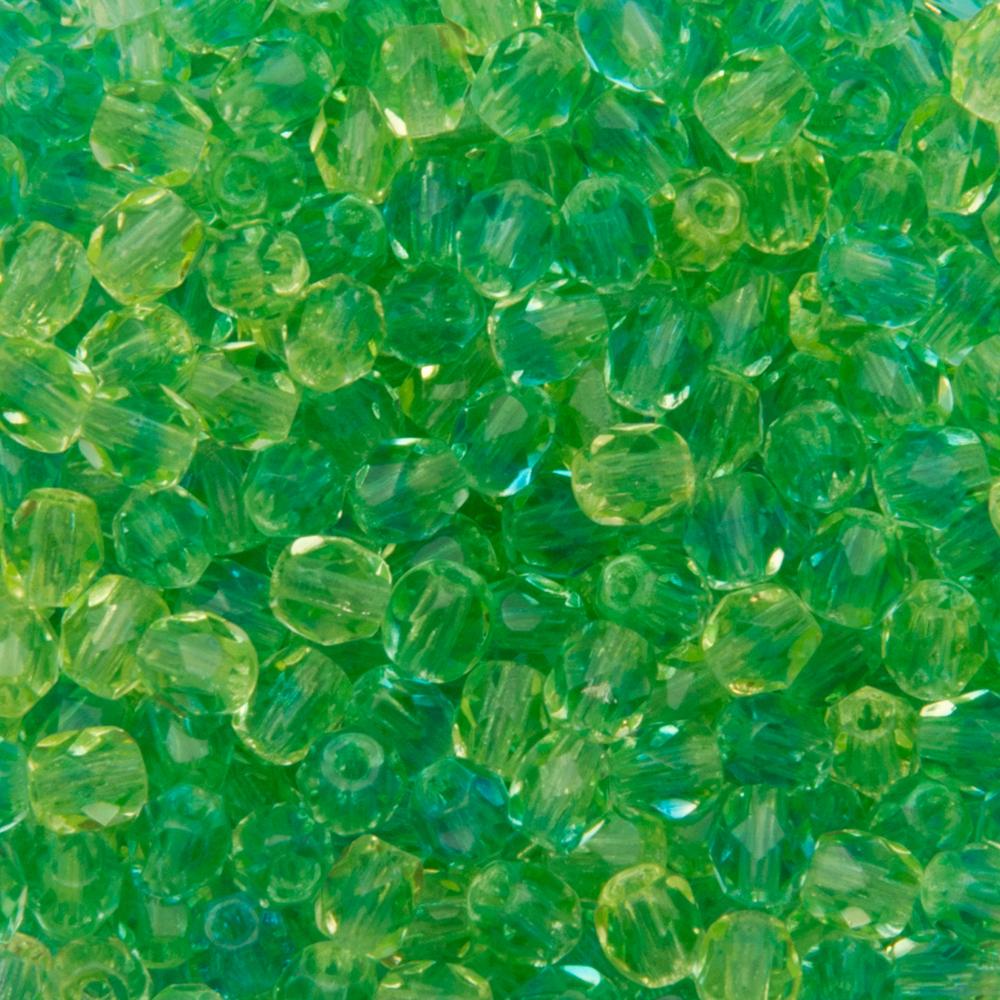 böhmische glasschliffperlen peridot/blue zircon 4mm | 50st