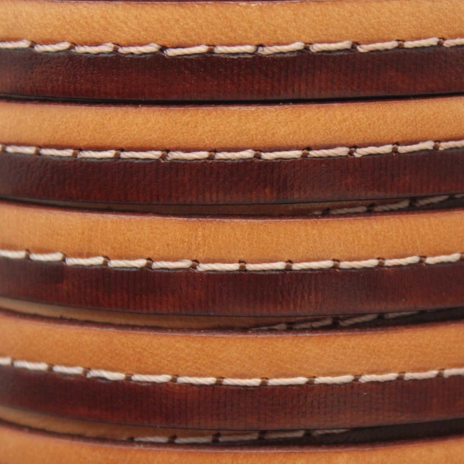 brown/camel flat leather cord (sewed) 10mm | 20cm