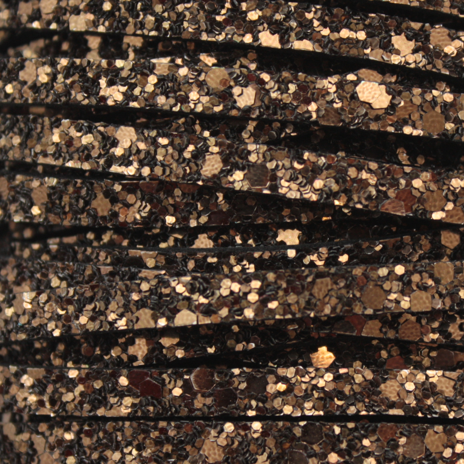 bronze glitter effect flat leather cord 5mm | 20cm