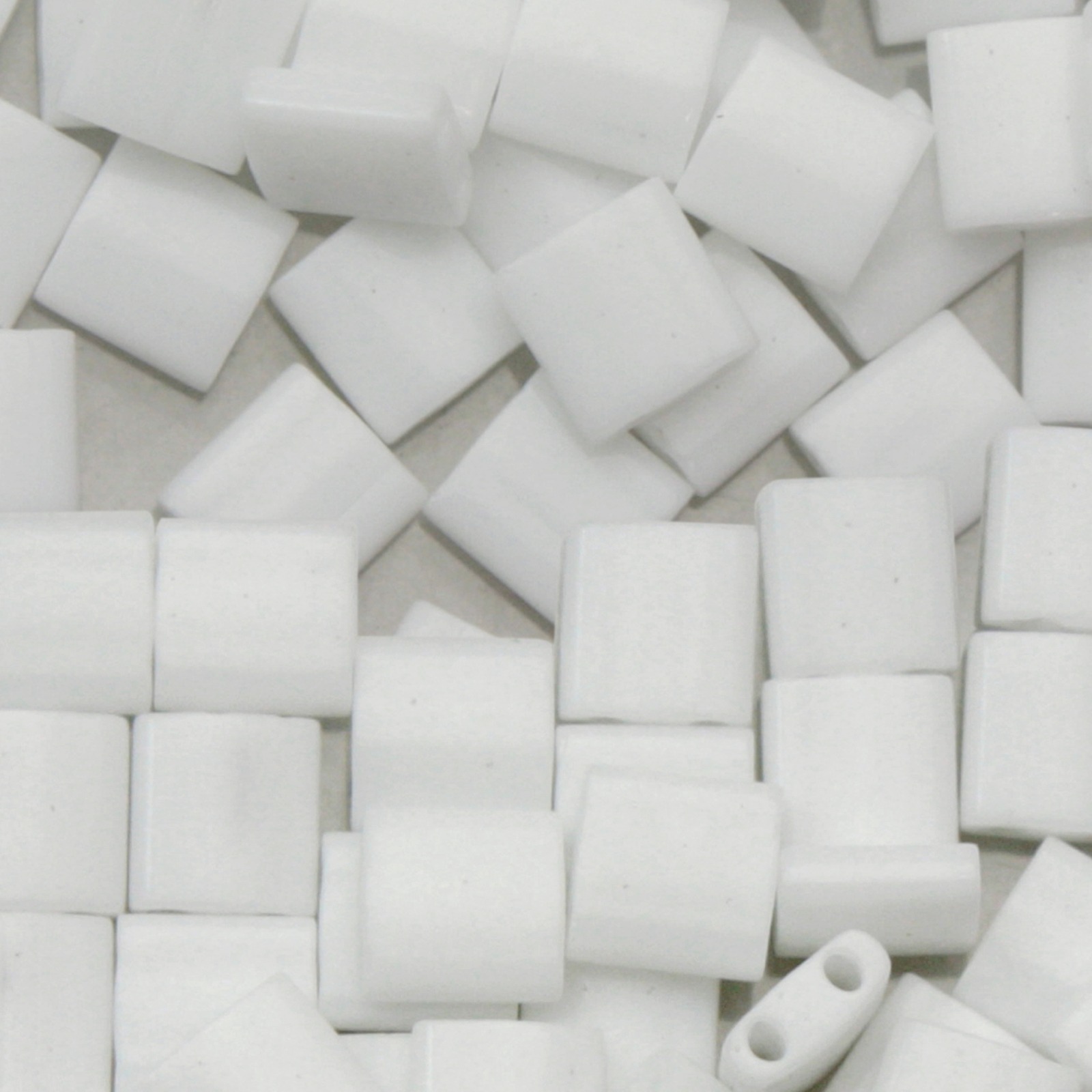 miyuki tila beads - opaque white 5mm | 5gr