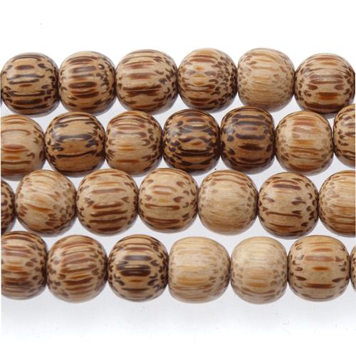 natural wood beads - palmwood round 10mm | 16-inch strand