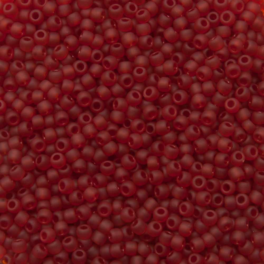 rocaille toho seed beads 11/0 transparent frosted ruby (5cf) | 10gr