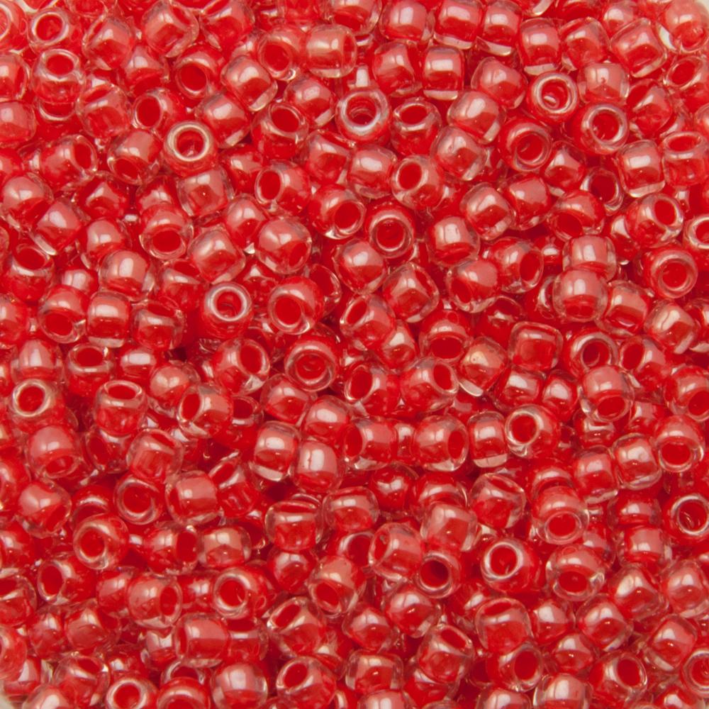 saatperlen toho 8/0 inside color crystal/tomato lined (341) | 10gr
