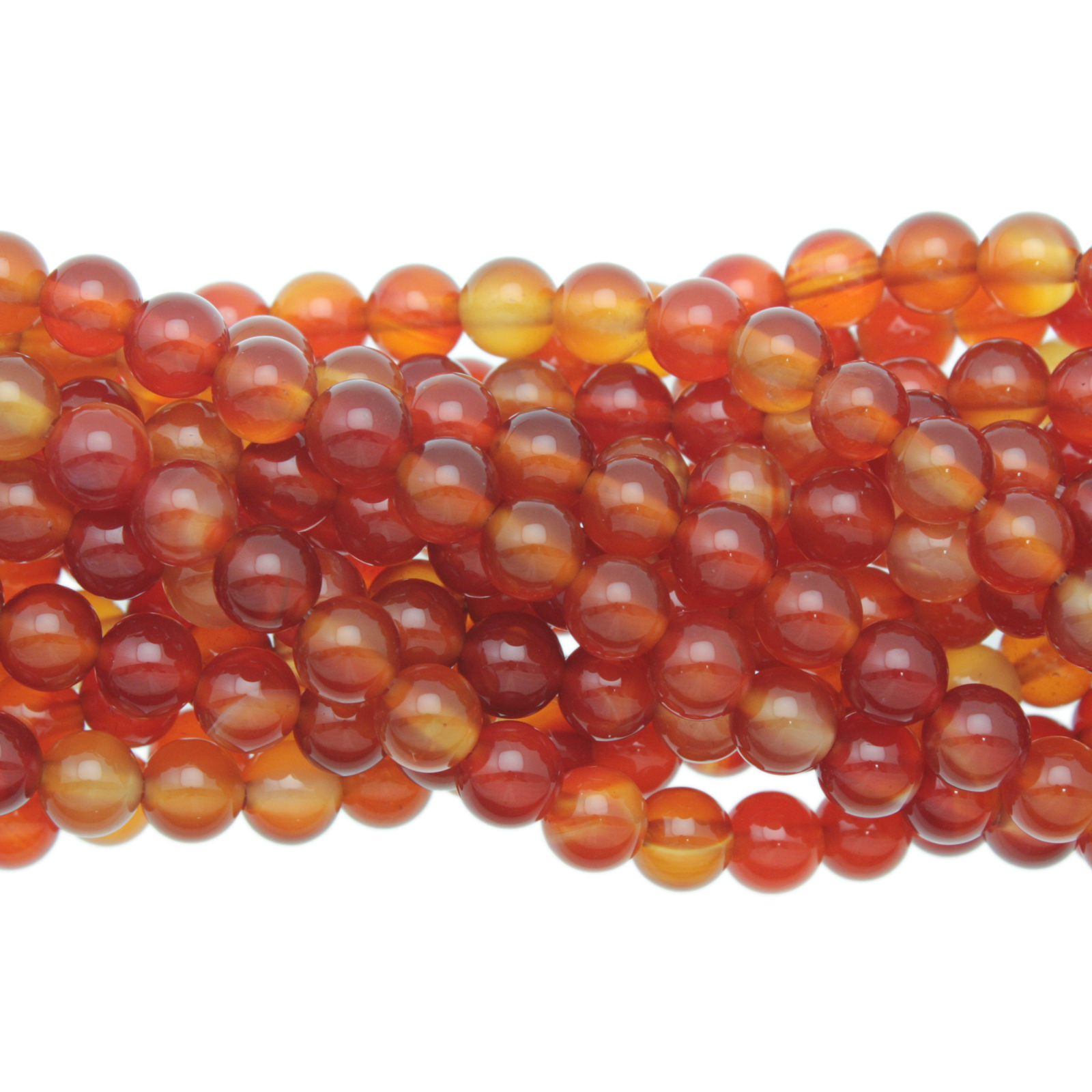 multicolor carnelian smooth round 8mm | 16-inch strand