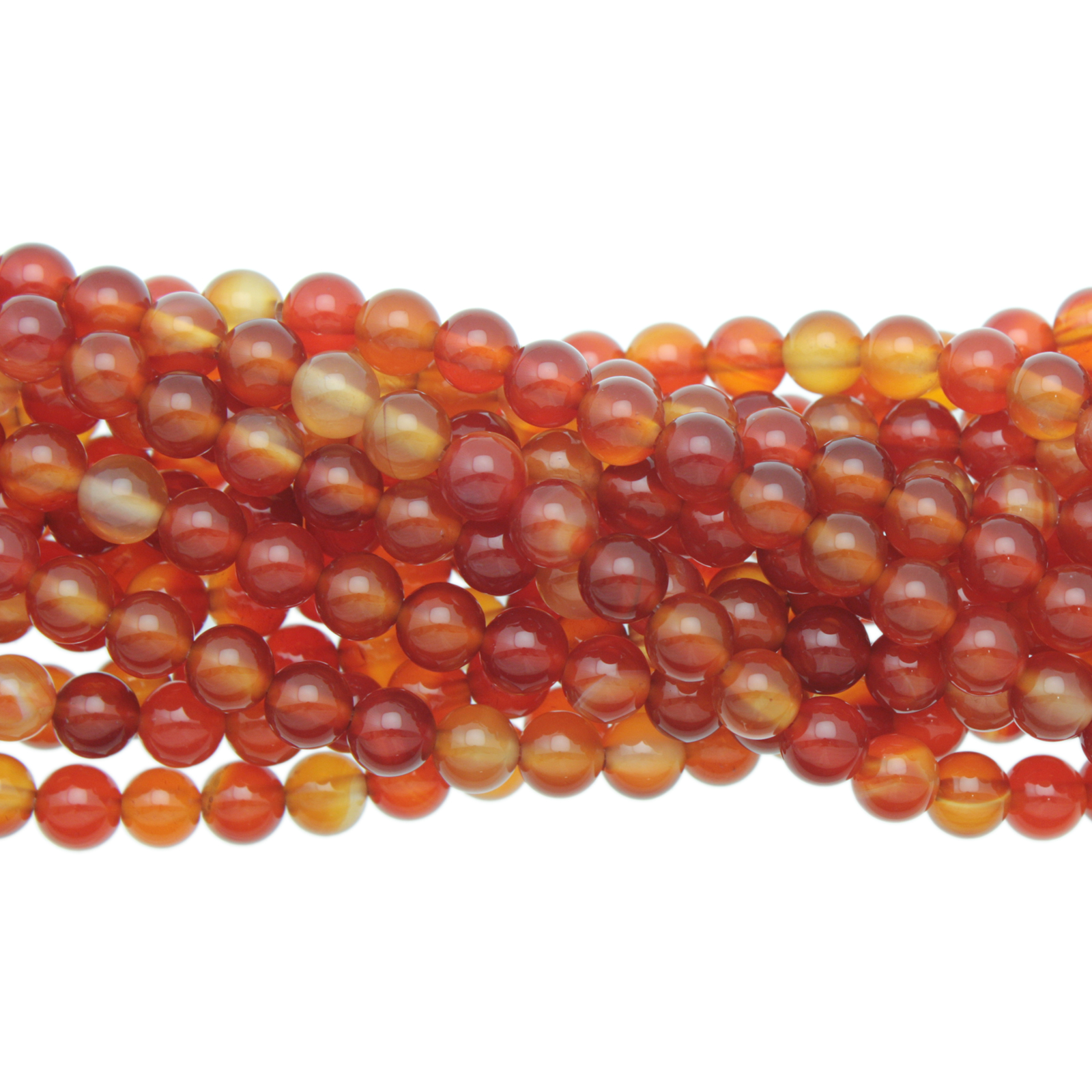 multicolor carnelian smooth round 6mm | 16-inch strand